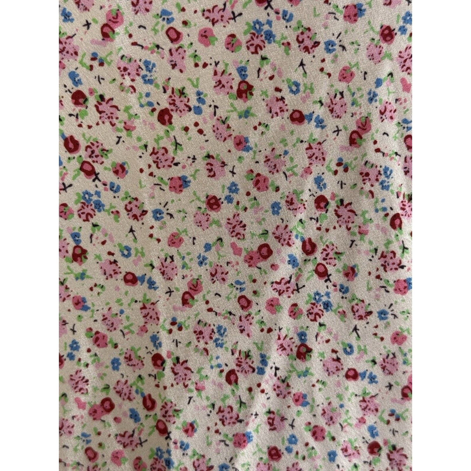 PRINCESS POLLY PRINCESS POLLY The Veronica Satin Floral Midi Dress V Neck Size M / US 6-8 / IT 42-44 - 10 Thumbnail