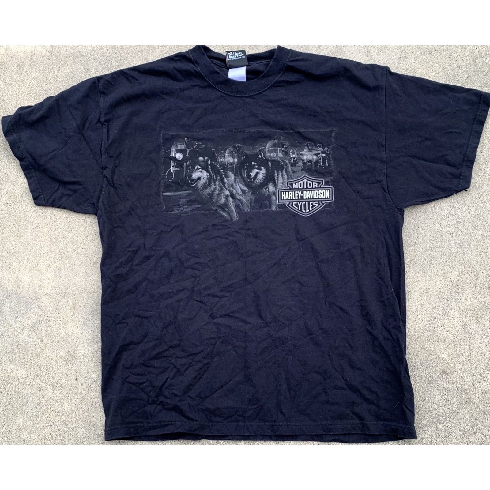 Harley Davidson Harley-Davidson T-Shirt Wolf Print California Crew Neck XL Black Men Short Sleeve US Made 2000-2009 Graphic Patch Size US XL / EU 56 / 4 - 6 Thumbnail