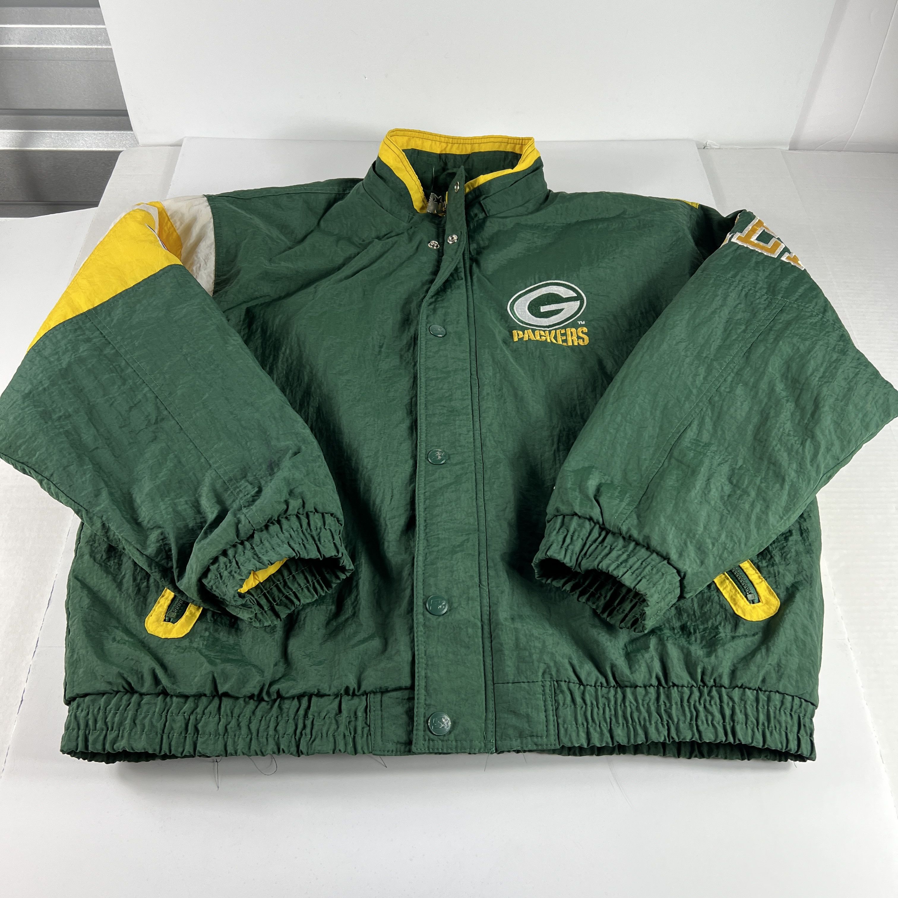 image of VTG 90's Starter Nfl Green Bay Packers Jacket Full Zip Puffer, Men's (Size XL)