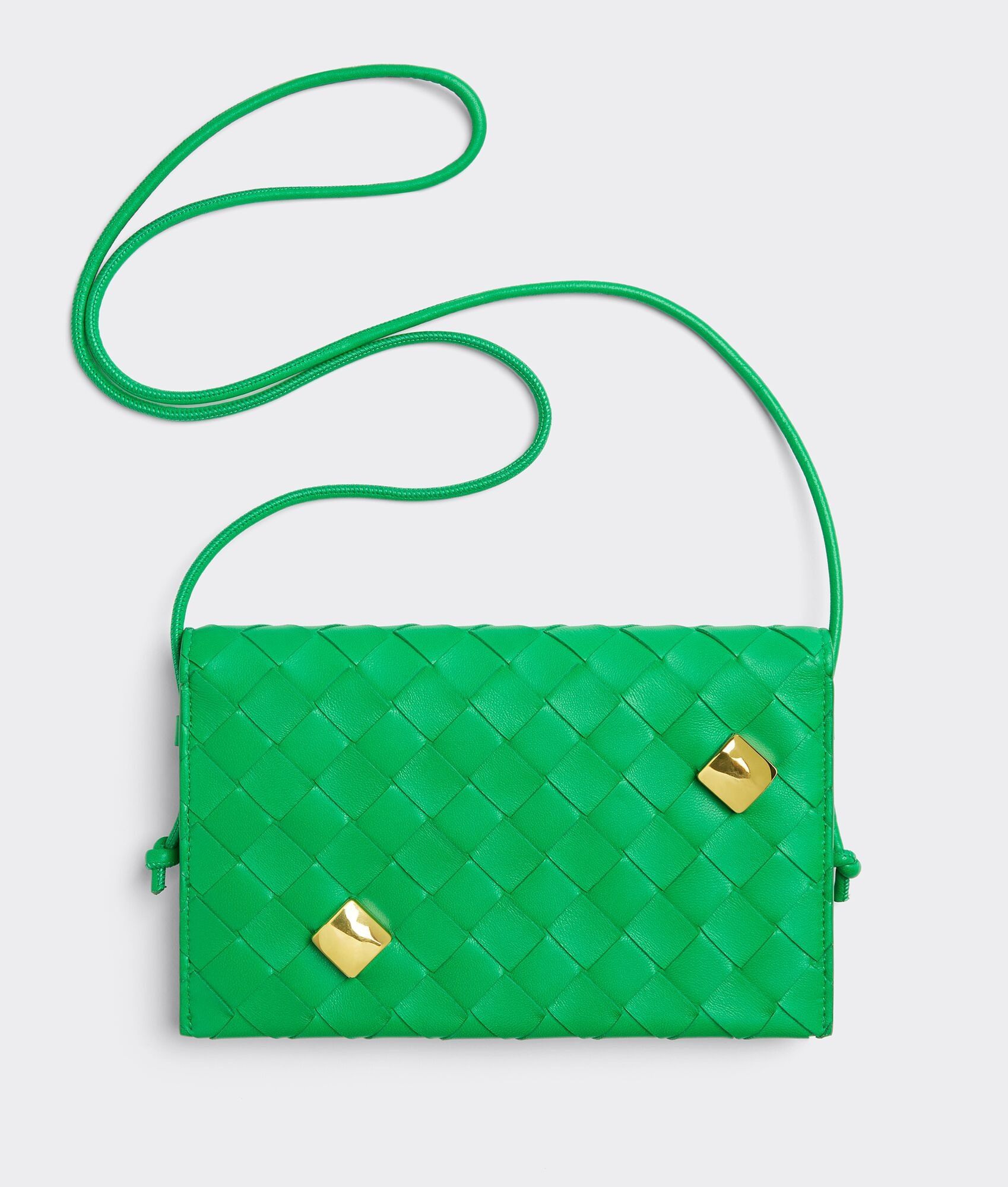 Bottega Veneta o1n1vont1224 Size: OS / Intrecciato Wallet On Strap in Green Size ONE SIZE - 2 Thumbnail