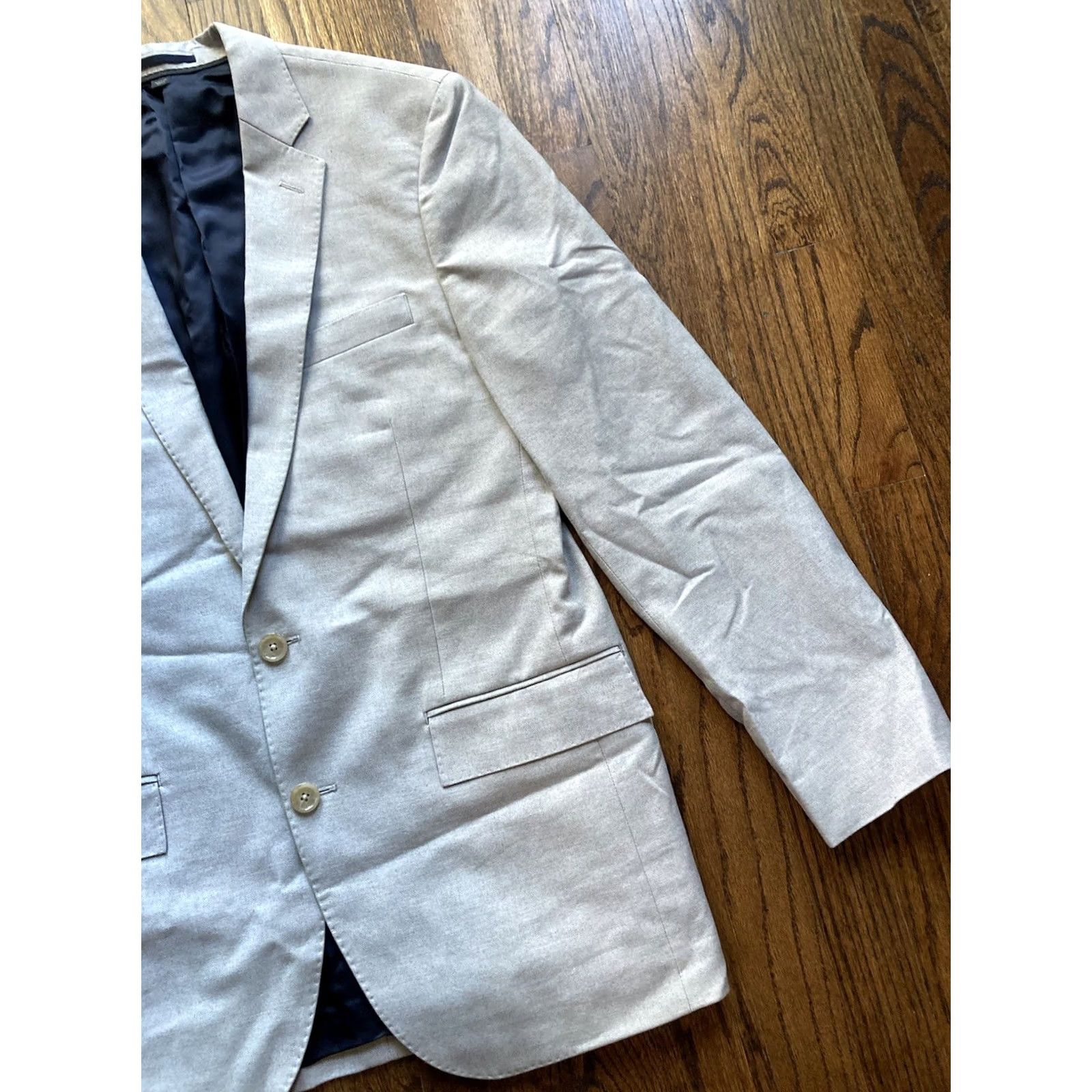J.Crew J.CREW Blazer Men 38R Gray Cotton Lined Single-Breasted Collared Regular Jacket Coat Size 38R - 3 Thumbnail