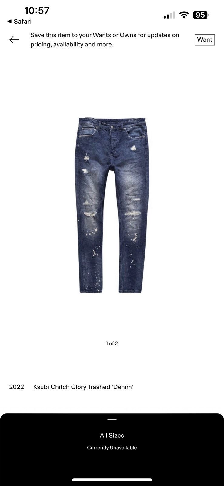 Ksubi Ksubi Chitch Glory Thrashed Denim Size US 30 / EU 46 - 4 Thumbnail
