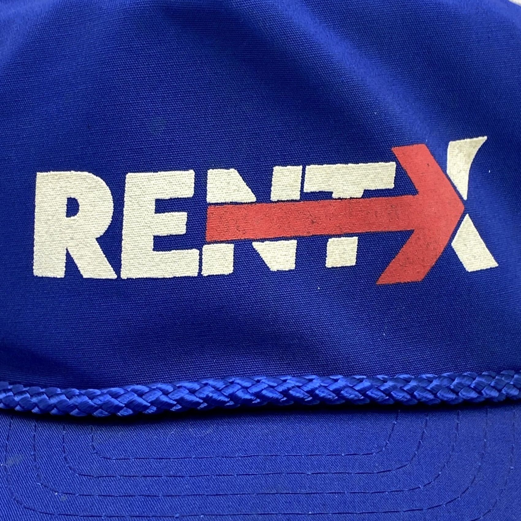 Vintage VINTAGE Crown Blue Mesh Snapback Trucker Cap Hat Adjustable 1980s NISSIN LOOK VTG RETRO Flat Brim/Blue Rope Girls Men’s Size ONE SIZE - 2 Thumbnail