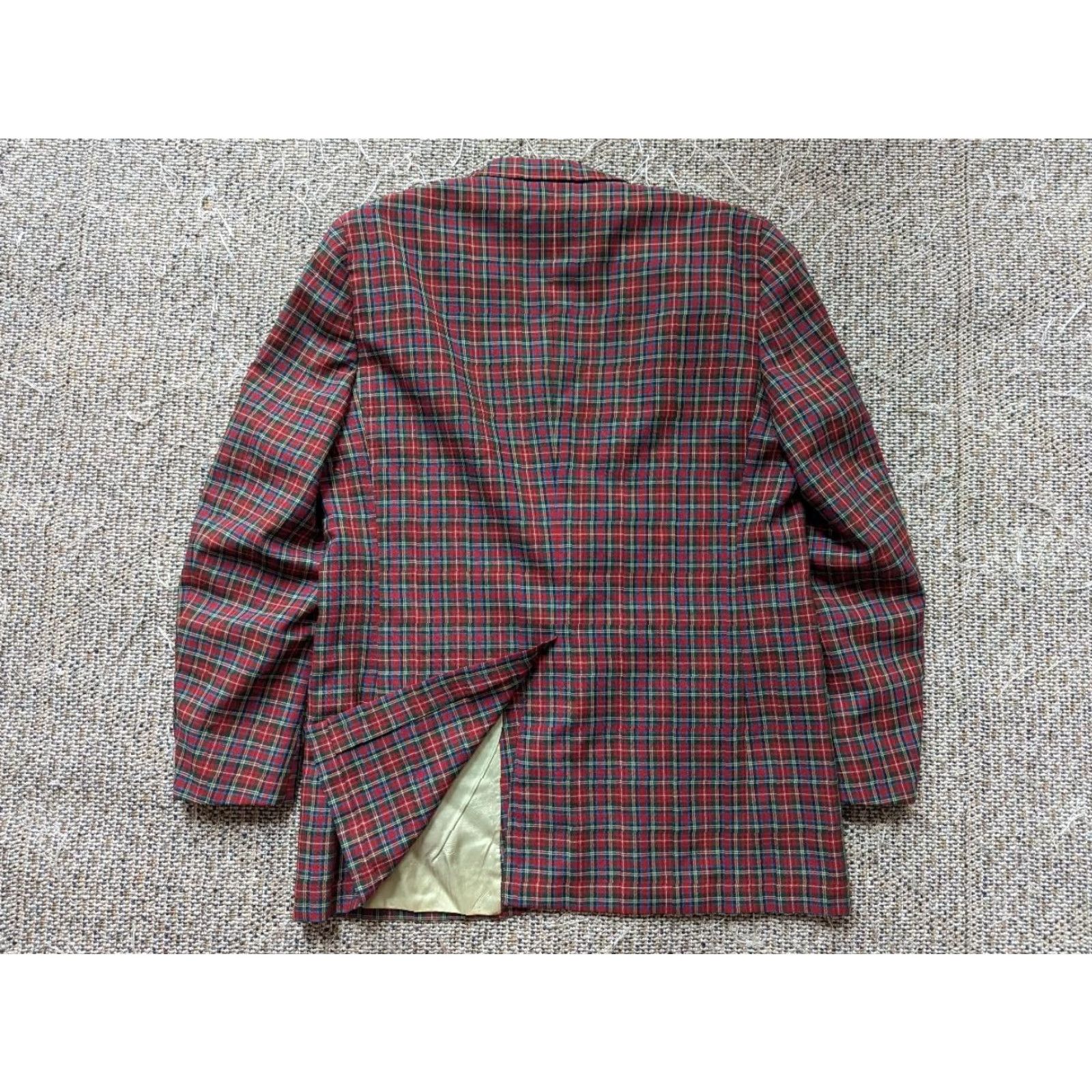 Vintage VINTAGE Corbin Blazer Plaid Wool 42R Red Mens USA Made Tweed Notch Lapel 2-Button Single-Breasted Size 42R - 2 Thumbnail