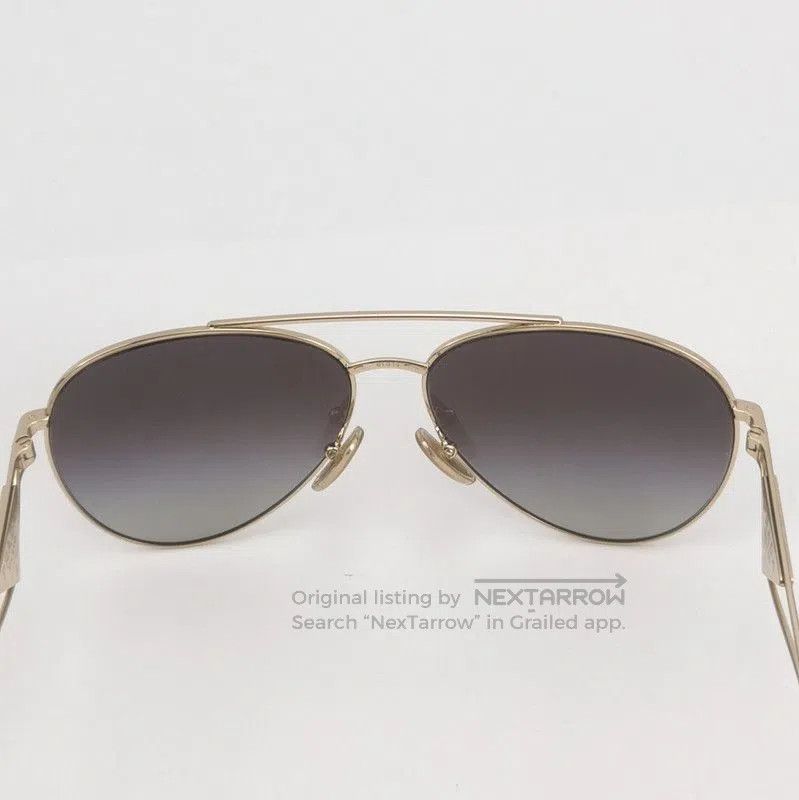 Prada Prada Triangular Logo Aviator Sunglasses. Size ONE SIZE - 8 Thumbnail