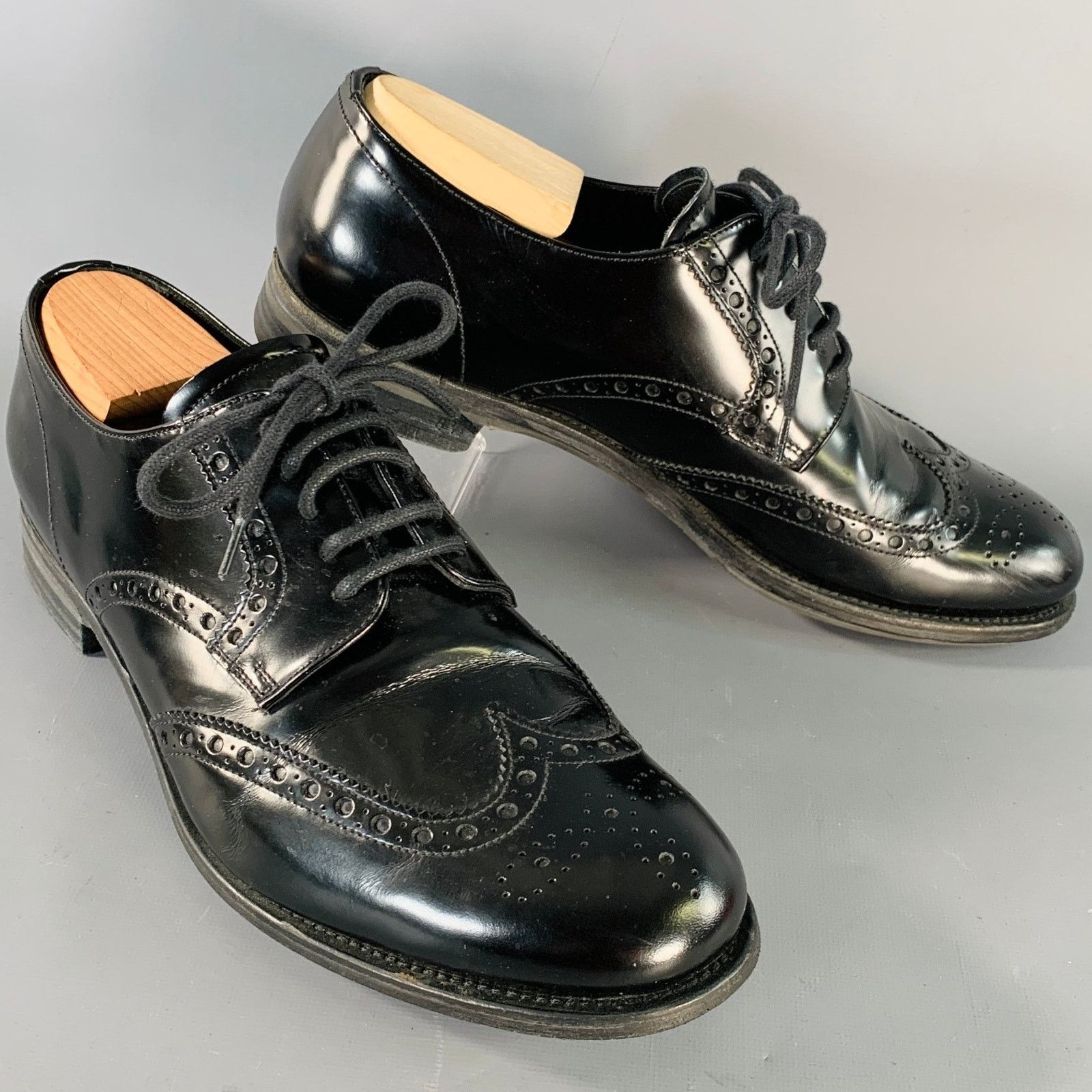 Prada perforated leather derby oxfords Vertical Rags - Prada Pin Dot Derbies - Authenticity  main image 2