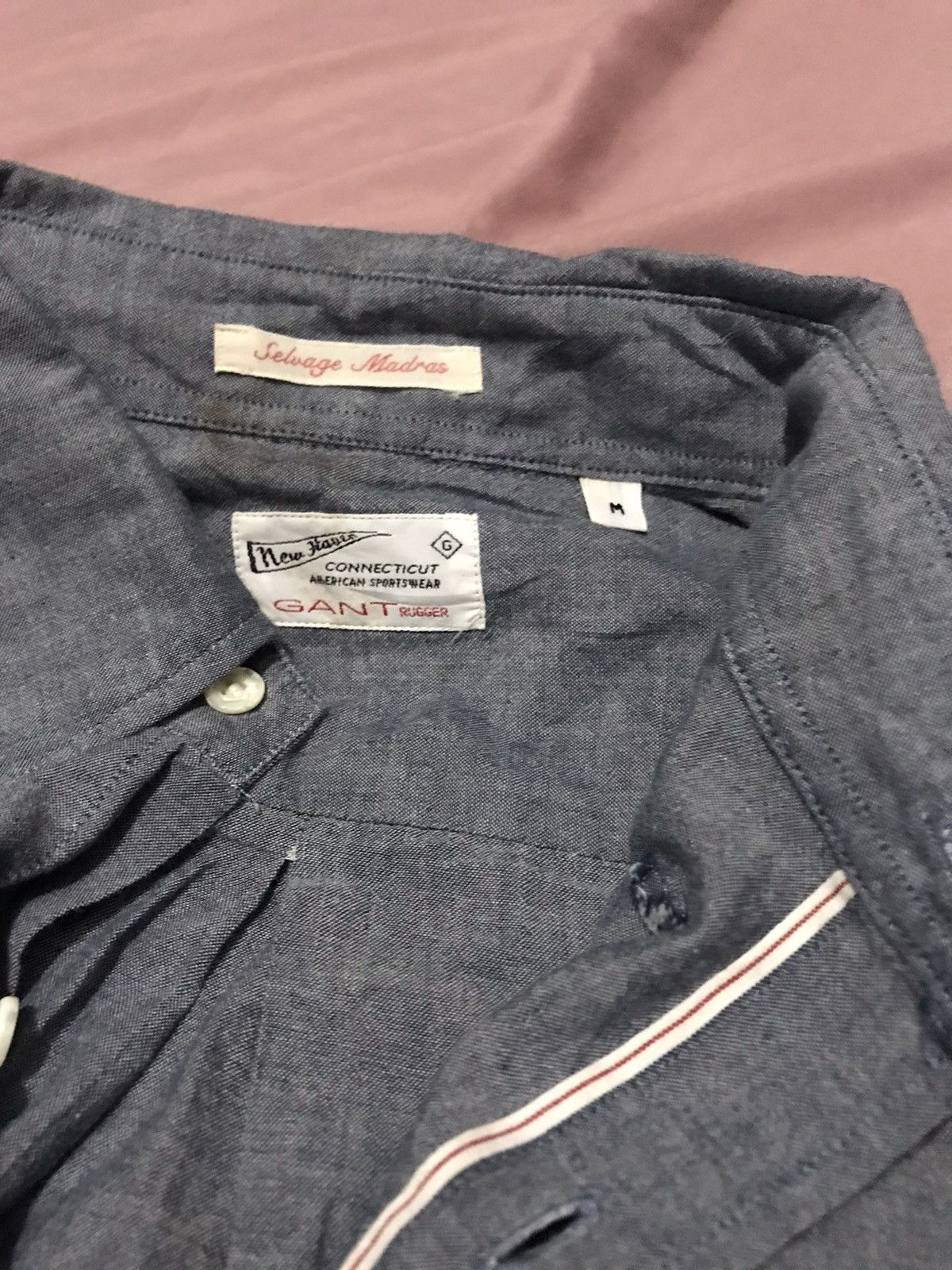 Gant Rugger SELVEDGE MADRAS LIGHTWEIGHT OXFORD DOVE BLUE IVY BUTTON DOWN Size US M / EU 48-50 / 2 - 2 Thumbnail