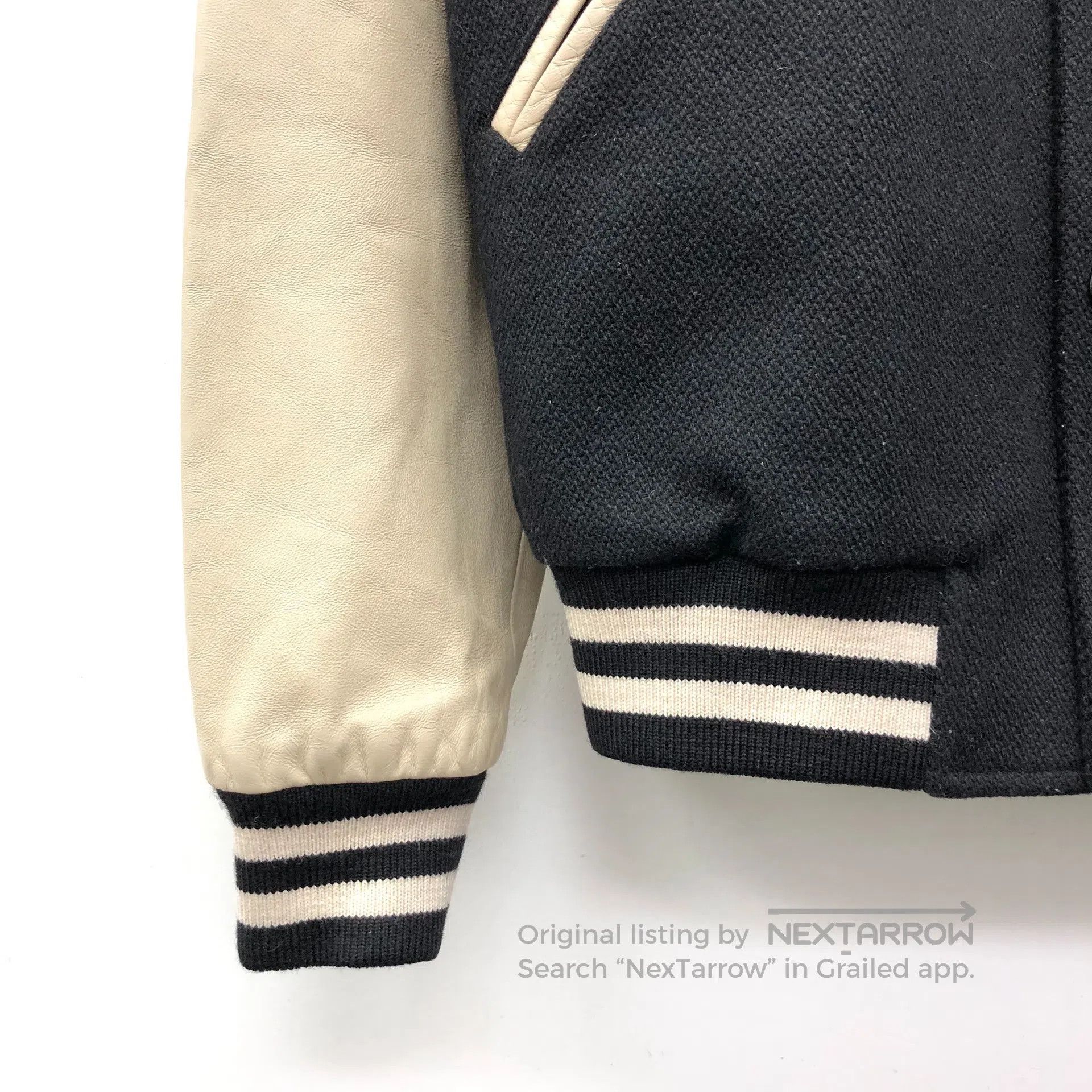 Celine Celine Black Striped Wool Stand Collar Single Breasted Lon Size US XL / EU 56 / 4 - 4 Thumbnail