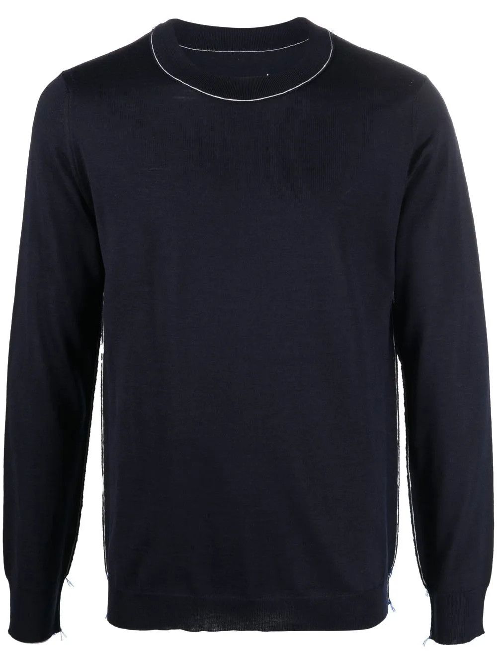 Maison Margiela o1w1db10526 Work-In-Progress Wool Sweater in Blue Size US L / EU 52-54 / 3 - 1 Thumbnail