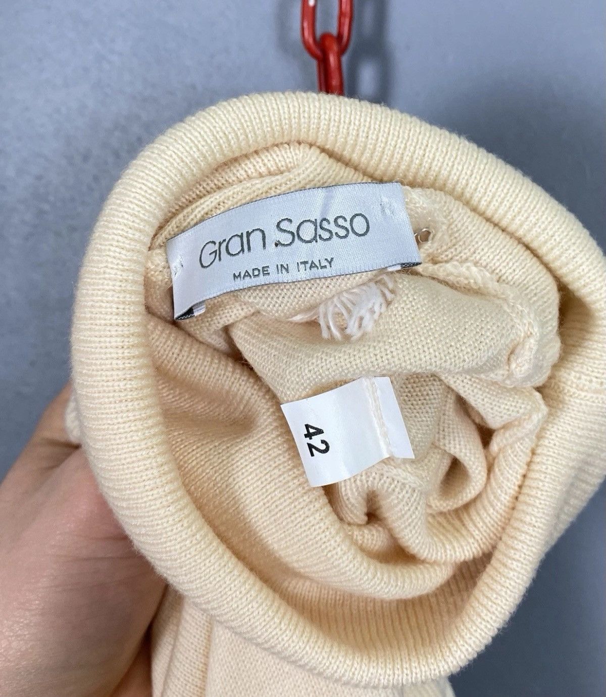Gran Sasso Gran Sasso Roll Neck Pullover Jumper Sweater Beige Knit Wool Size S / US 4 / IT 40 - 6 Thumbnail
