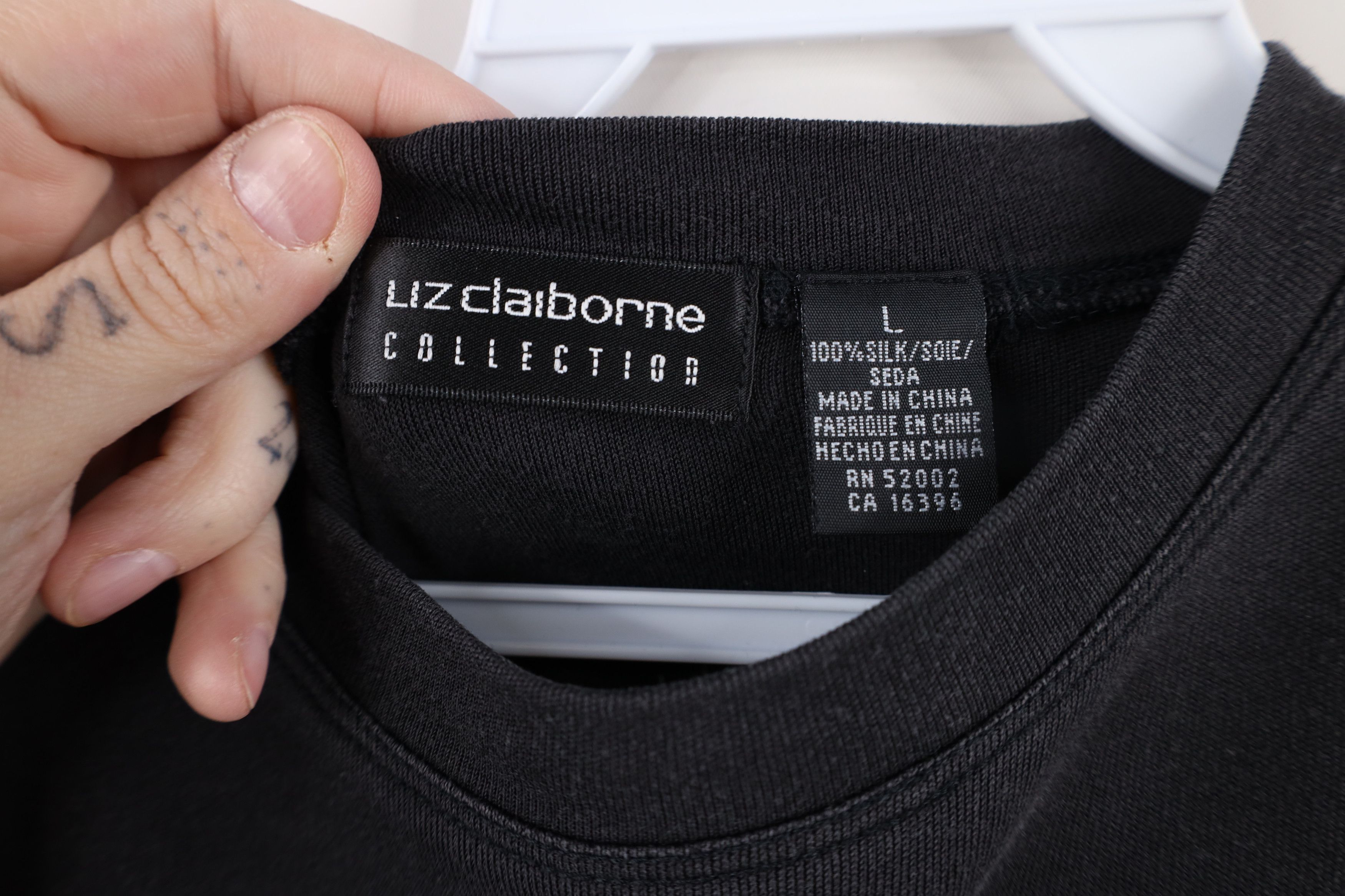 Vintage Vintage 90s Streetwear Blank Cropped Silk T-Shirt Black Size L / US 10 / IT 46 - 7 Thumbnail