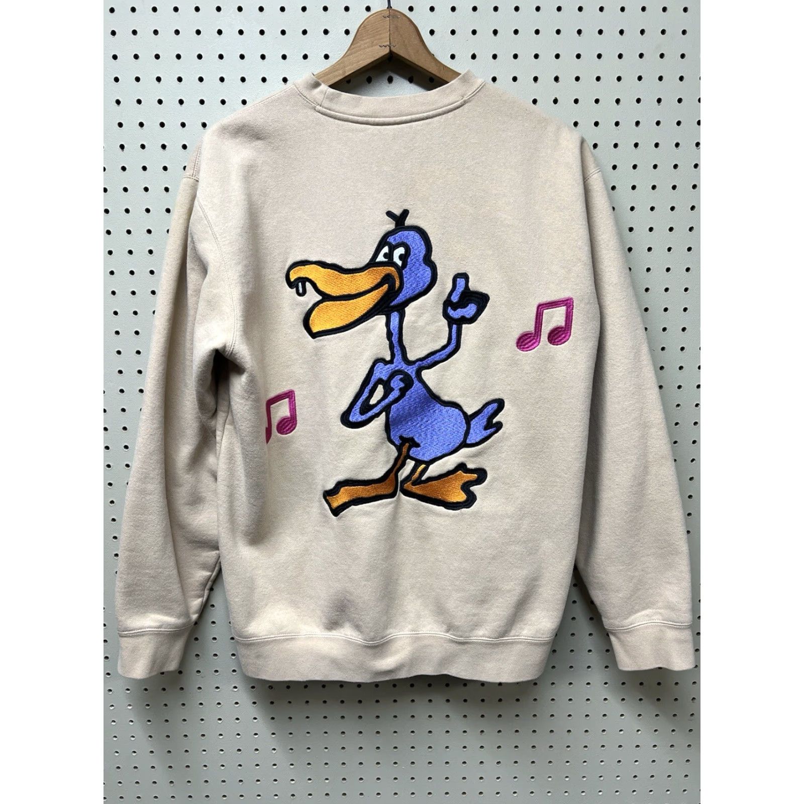 Obey OBEY Large Crew Neck Long Sleeve Sweatshirt Pullover Embroidered Disco Duck Tan Brown Cotton Blend Men L Size US L / EU 52-54 / 3 - 2 Thumbnail