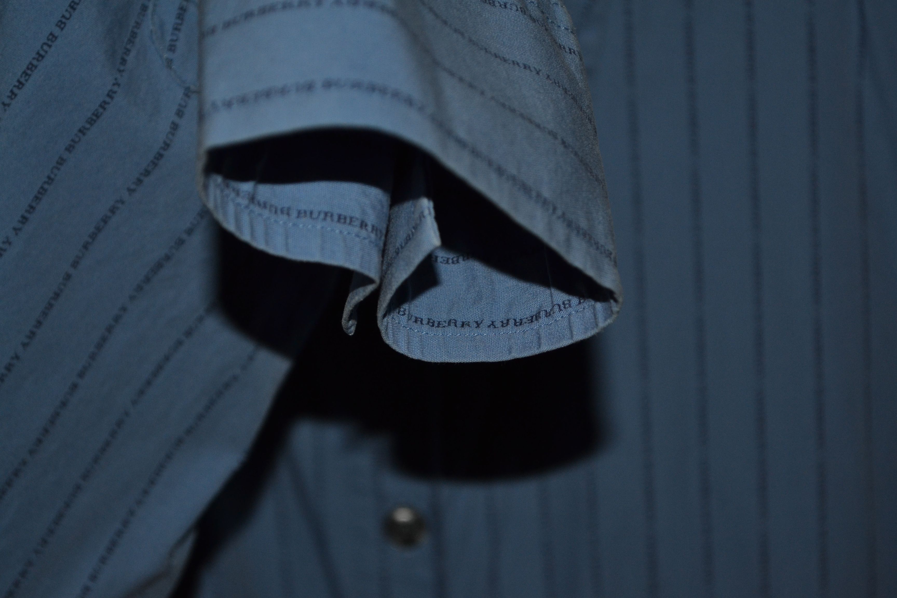 Burberry Burberry Vintage UK Spellout Monogram Blue Shirt 17 43 L-XL Size US L / EU 52-54 / 3 - 8 Thumbnail