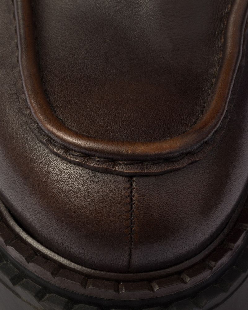 Prada o1B3y1r0426 Double Chocolate Leather Loafers in Brown Size US 8 / EU 41 - 5 Thumbnail
