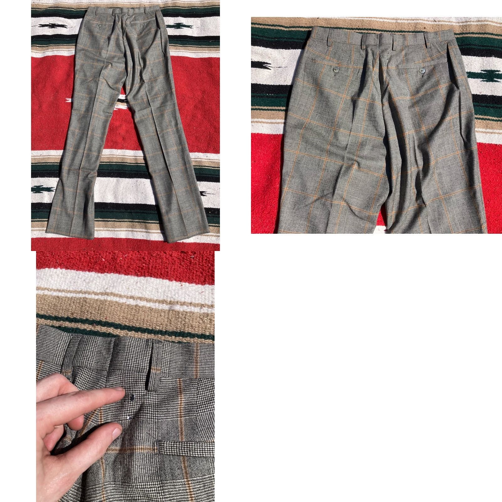 Peter Millar NWT Peter Millar Dress Pants Mens 32 Wool Cashmere Plaid Unhemmed Made In Italy Pants Brown Straight Front Mens Regular Size US 32 / EU 48 - 9 Thumbnail