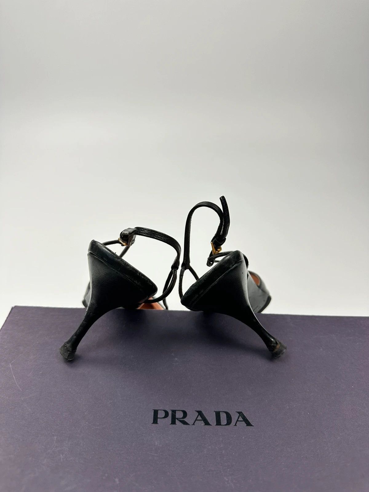 Prada Prada Milano Black Leather SlingBack Mules Pumps Heels Size US 6 / IT 36 - 8 Thumbnail