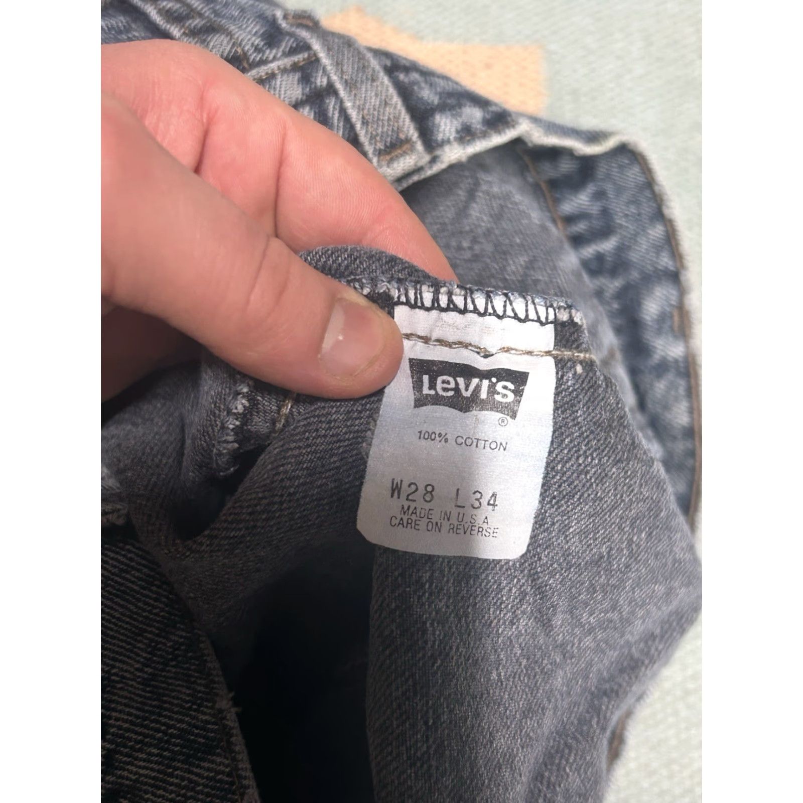 Levi's VINTAGE Levi’s Silvertab Jeans Dark Wash Tapered Distressed USA 27x33 Jeans Men Blue 80s 90s Size US 27 - 5 Thumbnail