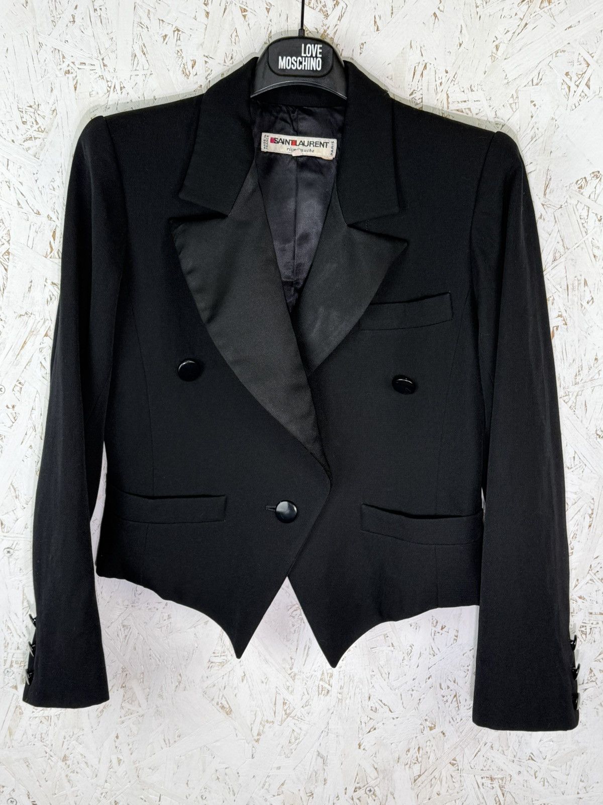 Yves Saint Laurent 80s YSL Yves Saint Laurent Rive Gauche Tuxedo Jacket Size 38 Size XS / US 0-2 / IT 36-38 - 1 Thumbnail
