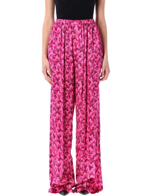 Balenciaga o1srvl11e1125 Paris Pink Pyjama Pants in Pink Size 26" / US 2 / IT 38 - 1 Thumbnail