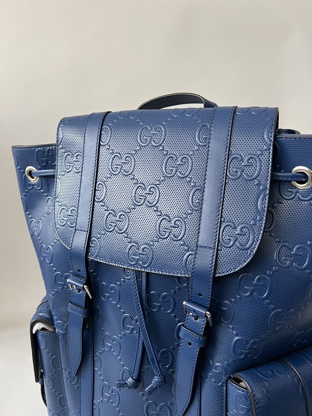 Gucci 💥LIMITED💥Gucci GG Leather Logo Embossed Backpack Size ONE SIZE - 7 Thumbnail