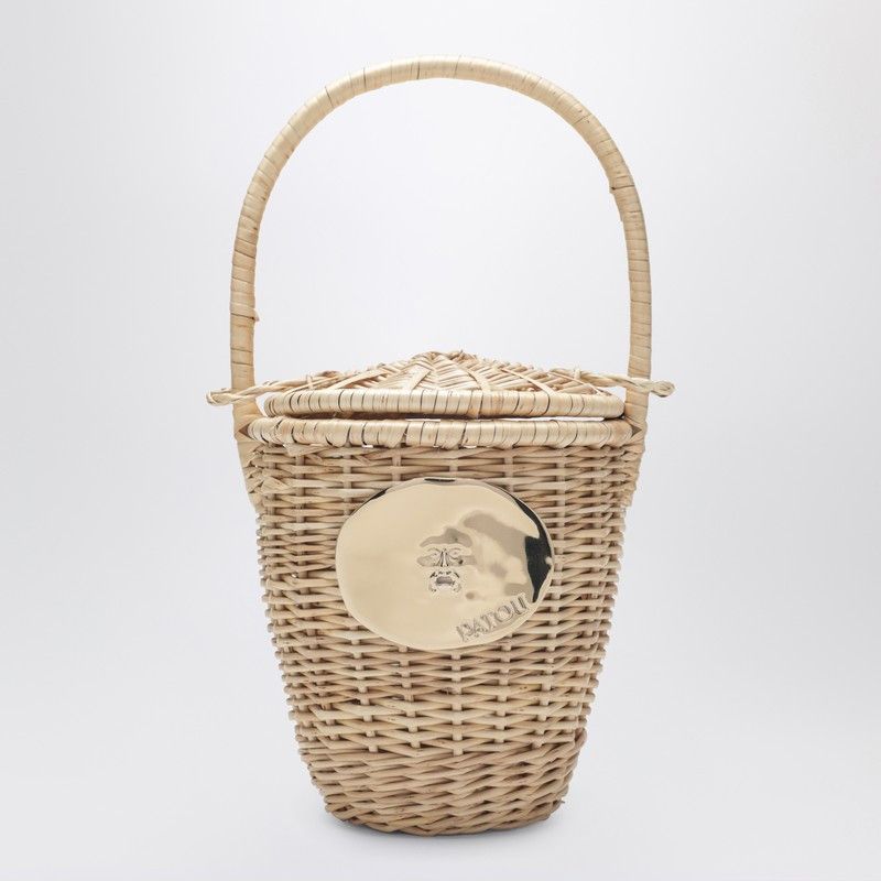 Patou Patou Beige Wicker Bucket Size ONE SIZE - 1 Thumbnail