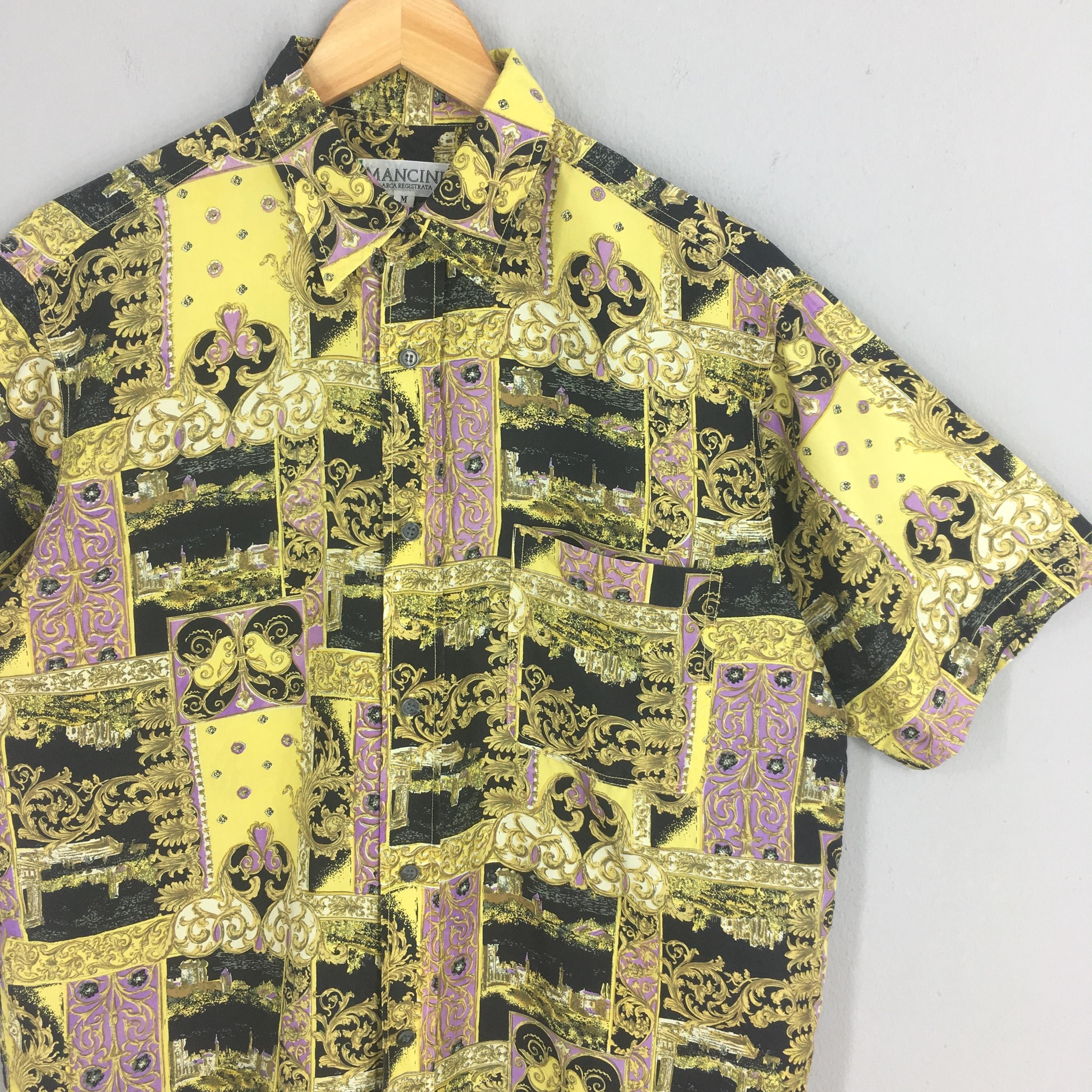 Other Vintage Mancini Novelty Baroque Pattern Silk Shirt Medium Size US M / EU 48-50 / 2 - 2 Thumbnail