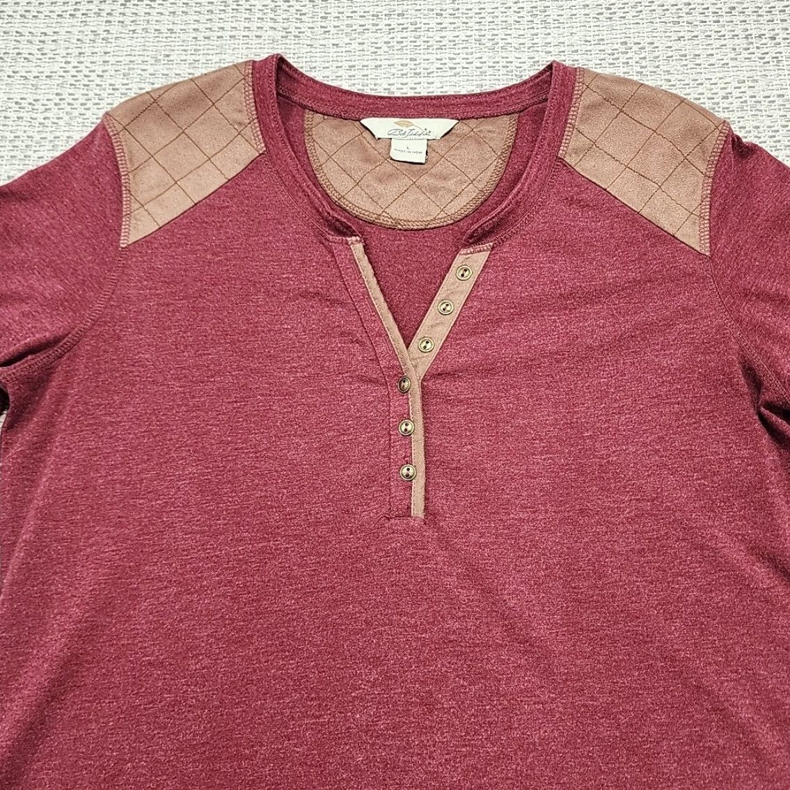 Vintage Bob Timberlake Henley Shirt Mens L Long Sleeve Shoulder Elbow Patches Button-Up Casual Shirt Size US L / EU 52-54 / 3 - 4 Thumbnail