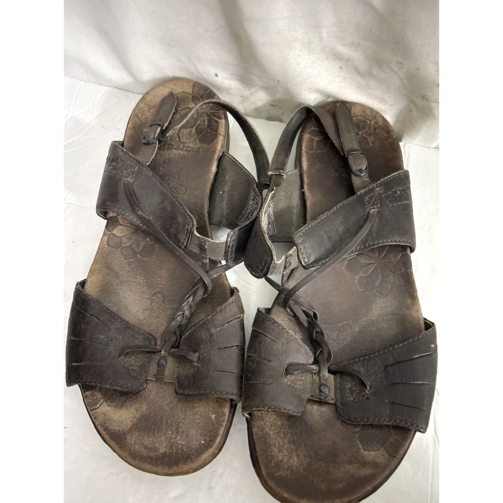 Merrell Merrell Sandal Open Toe Slip-On Leather Women 8 US Mahogany Brown Comfort Flat Size US 7 / IT 37 - 7 Thumbnail