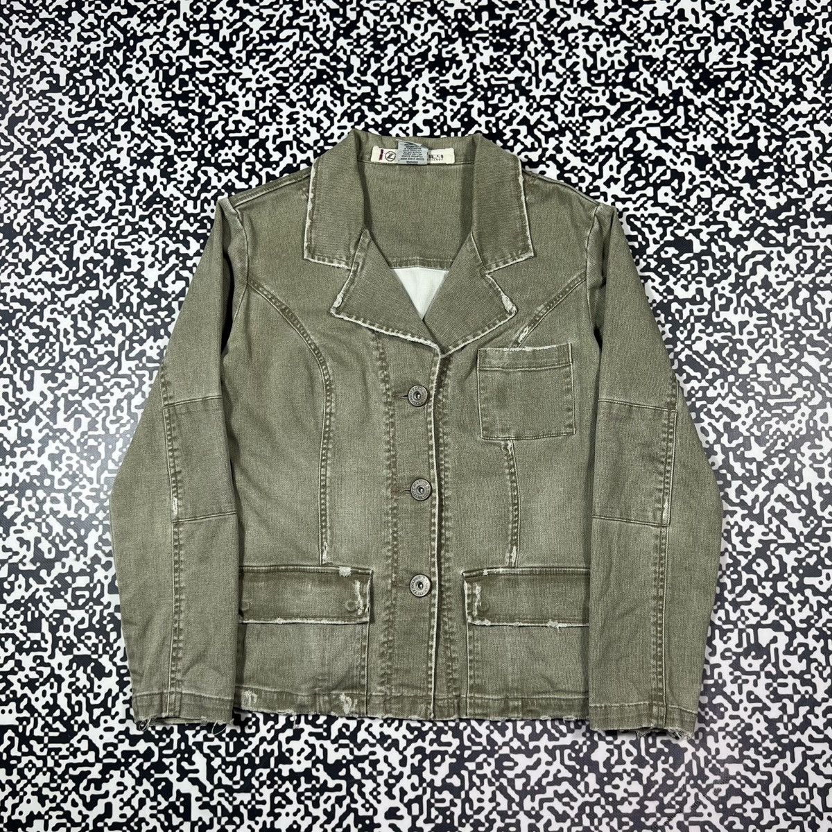 Japanese Brand Vintage Y2K Z Cavaricci Military Distressed Blazer Japanese Size S / US 4 / IT 40 - 3 Thumbnail