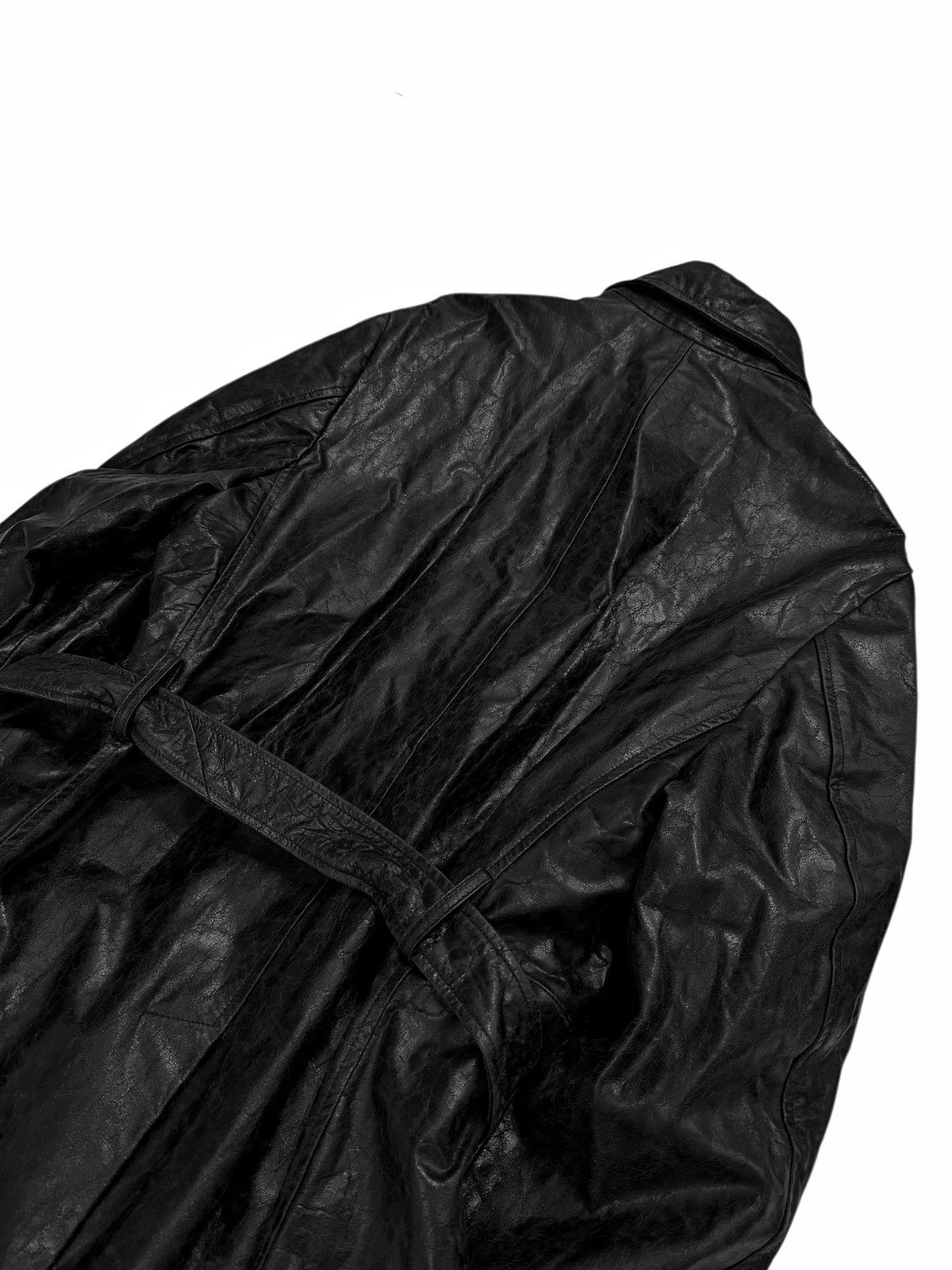 424 RARE 2024 Distressed Paper Effect Leather Trench Coat Size US M / EU 48-50 / 2 - 10 Thumbnail