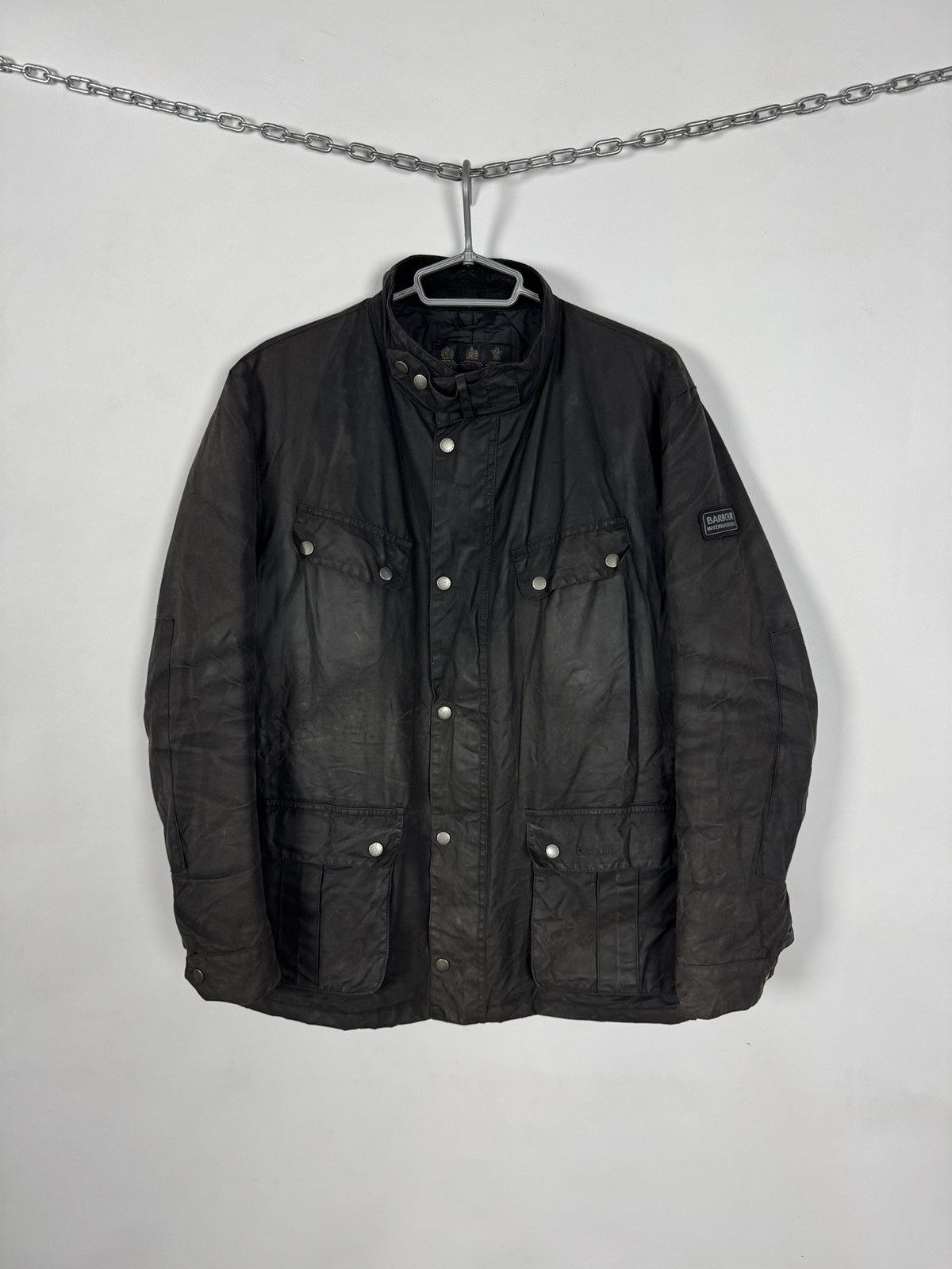 Barbour International Duke Wax Jacket Waxed Motorcycle XL