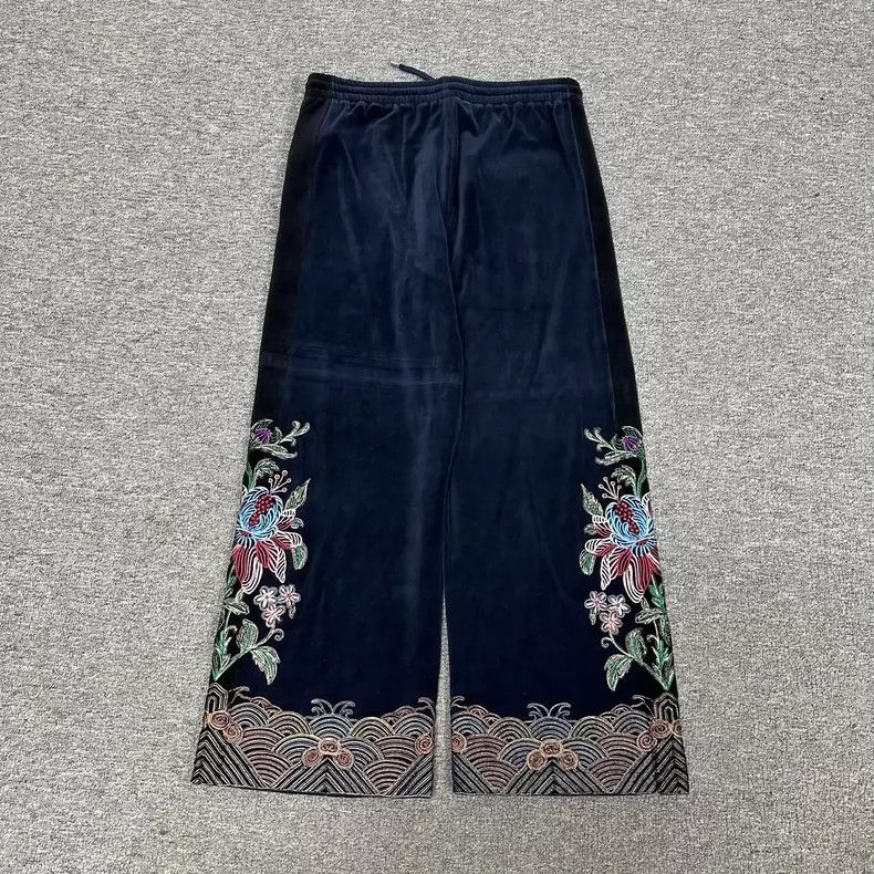 Gucci Gucci Sise M Show style embroidered blue velvet trousers s Size US 32 / EU 48 - 2 Thumbnail