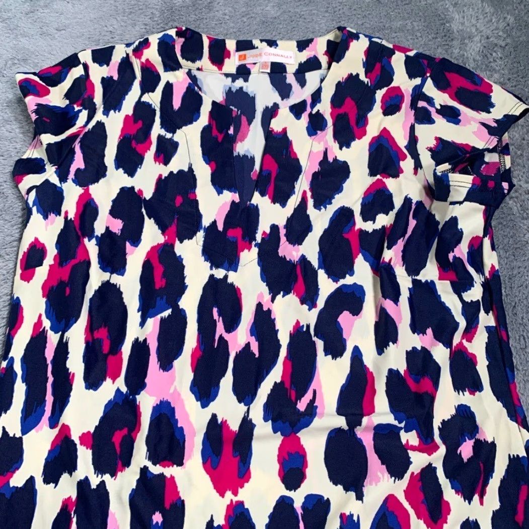Pinko Jude Connally Dress Pink and Purple Leopard Print Size S / US 4 / IT 40 - 4 Thumbnail