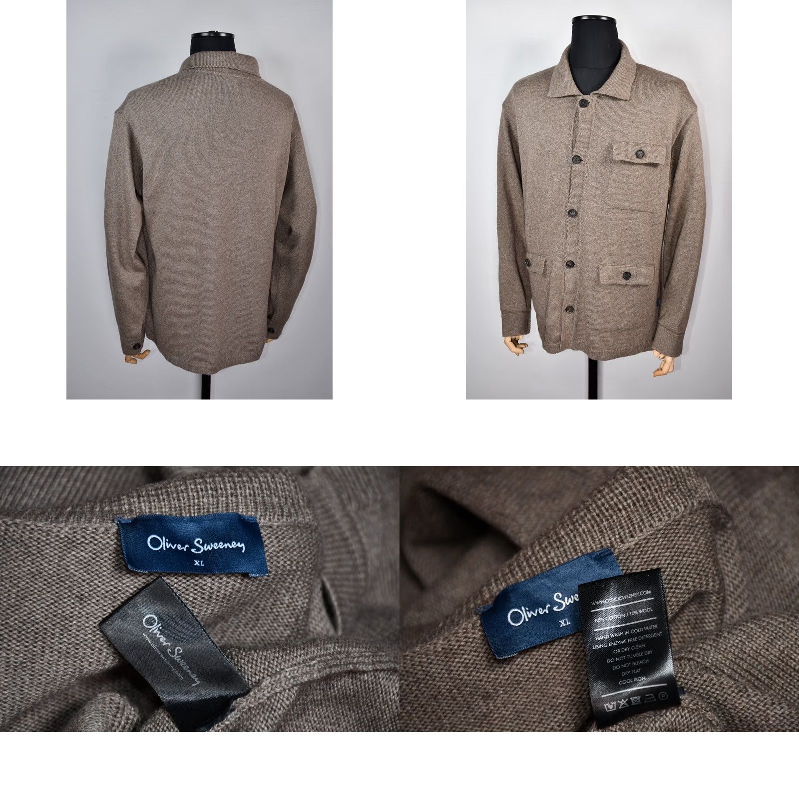 Oliver Sweeney Oliver Sweeney Brecon Cardigan Cotton & Wool size XL Men Sweater Be beige Size US XL / EU 56 / 4 - 8 Thumbnail