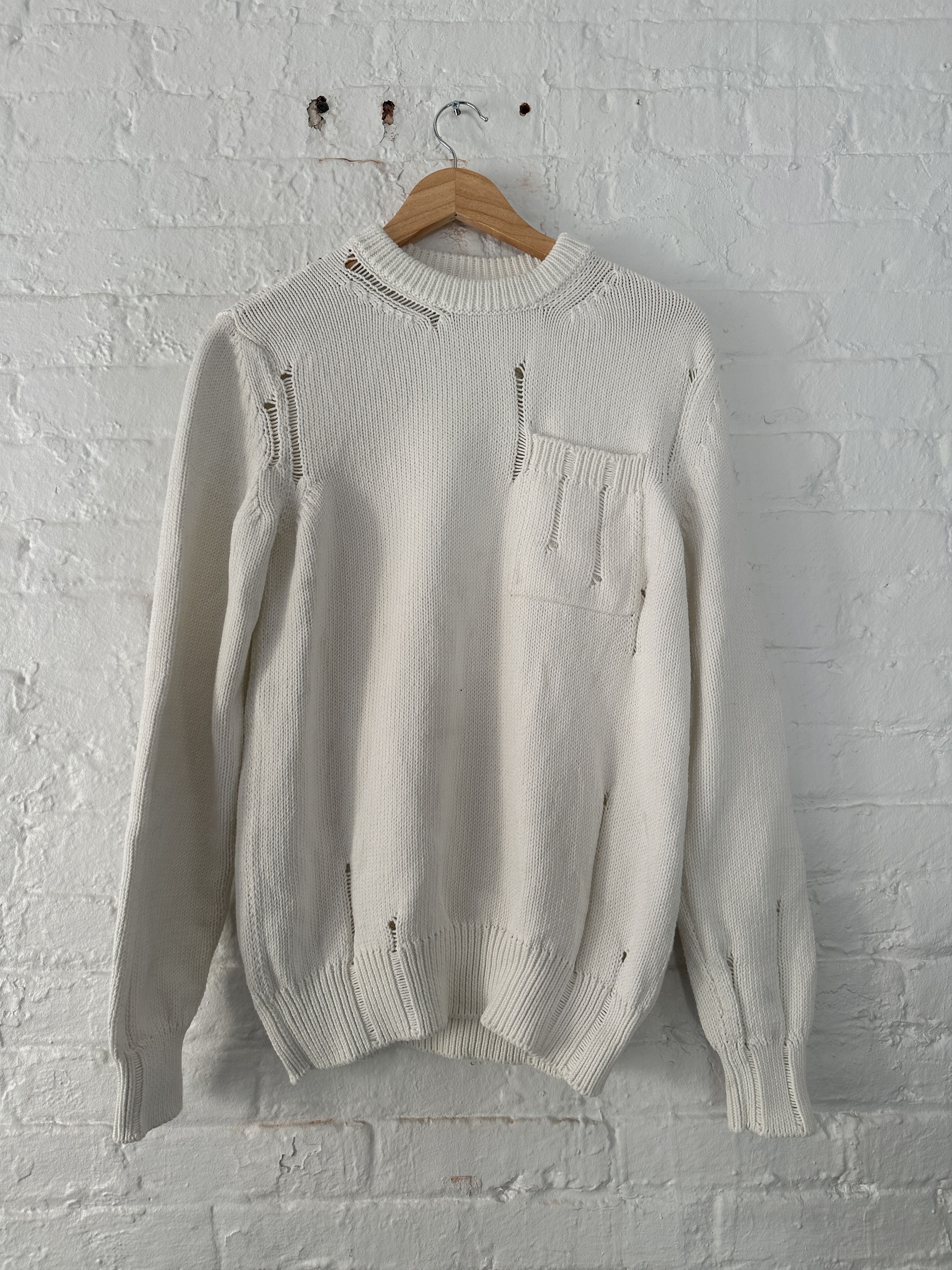Maison Margiela Maison Margiela Distressed Knit Sweater Size US S / EU 44-46 / 1 - 1 Thumbnail