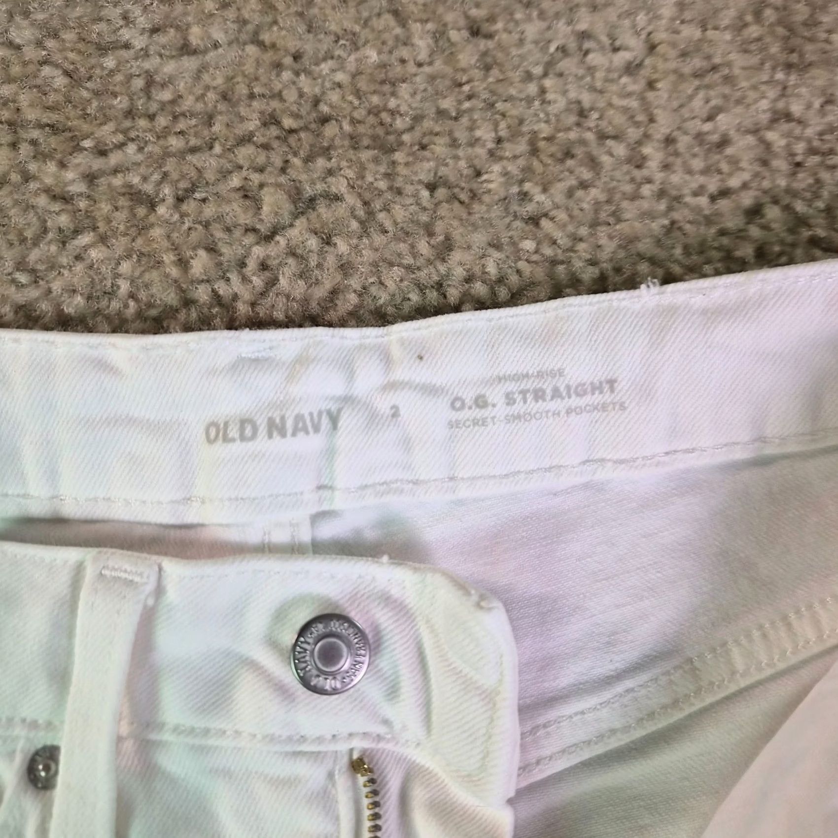 Old Navy Old Navy Womens Jeans White OG Straight High Rise Secret Smooth Pockets Size 2 Size 36" / US 14 / IT 50 - 5 Thumbnail