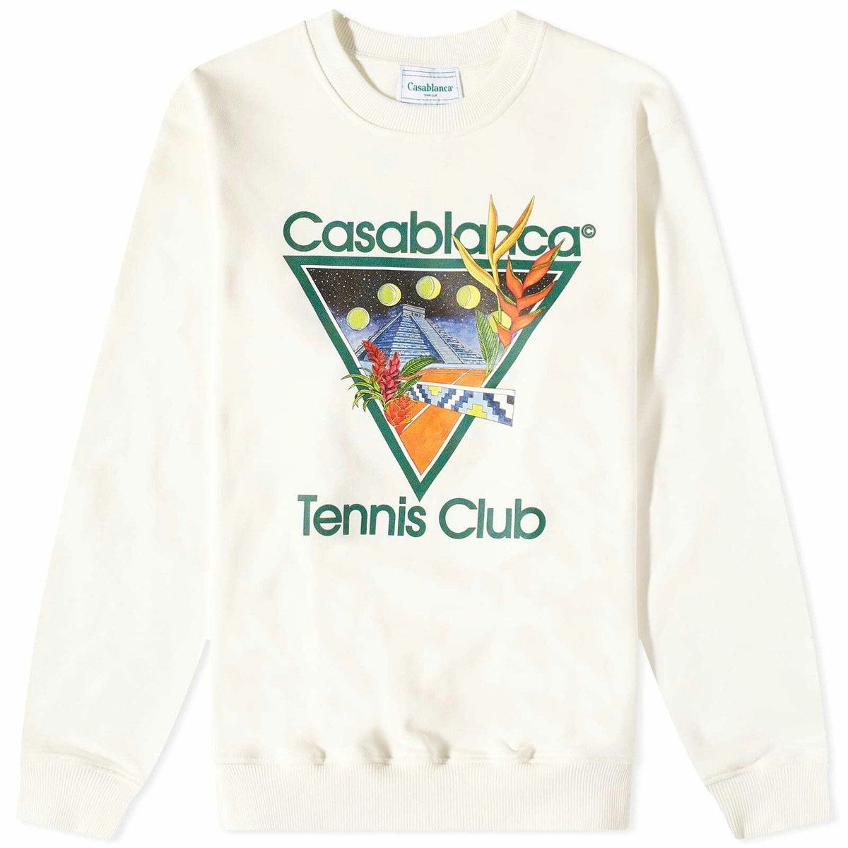 Casablanca o1mle0326 Printed Sweatshirt Tennis Club Icon in White Size US XXS / EU 40 - 1 Thumbnail