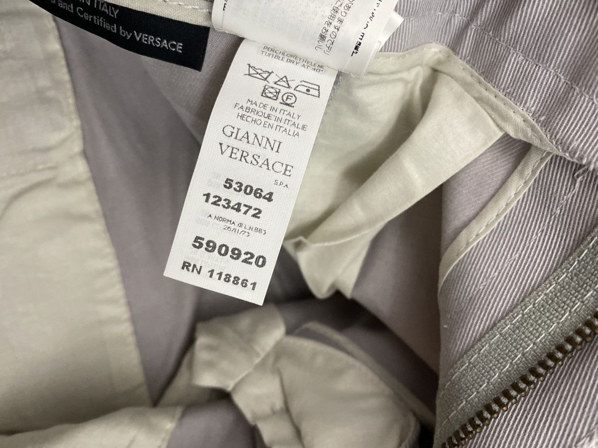 Versace Versace 🇮🇹 Smoke Purple Twill Brass Buckle Cargo Pants 50 NEW Size US 34 / EU 50 - 9 Thumbnail