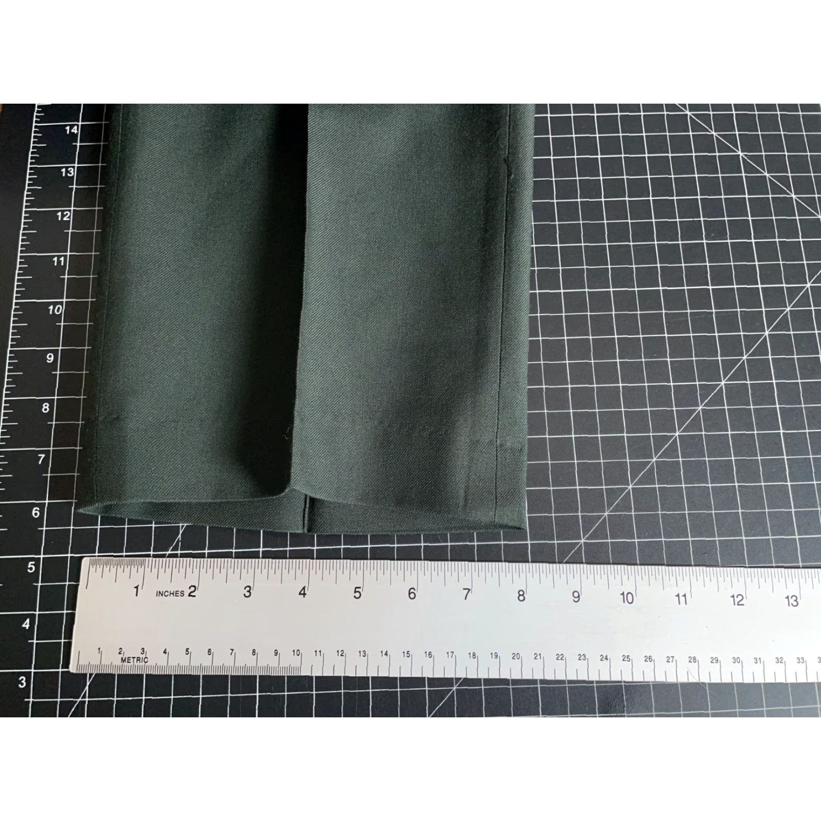Vintage DSCP Men Pants 32 x 32 Wool Blend Dark Green 90s Serge Vintage 33XL Tag 90s DSCP Size US 32 / EU 48 - 7 Thumbnail