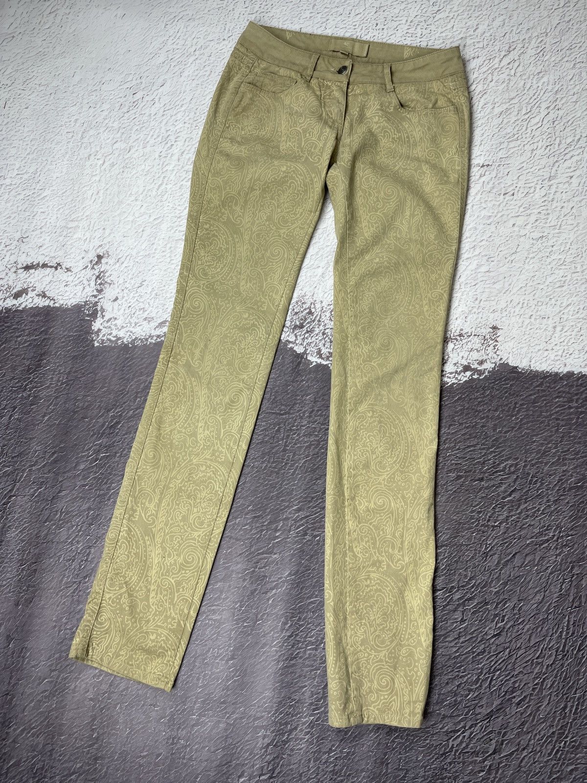 Etro Etro Milano paisley cotton beige gold casual pants Size 27" / US 4 / IT 40 - 1 Thumbnail