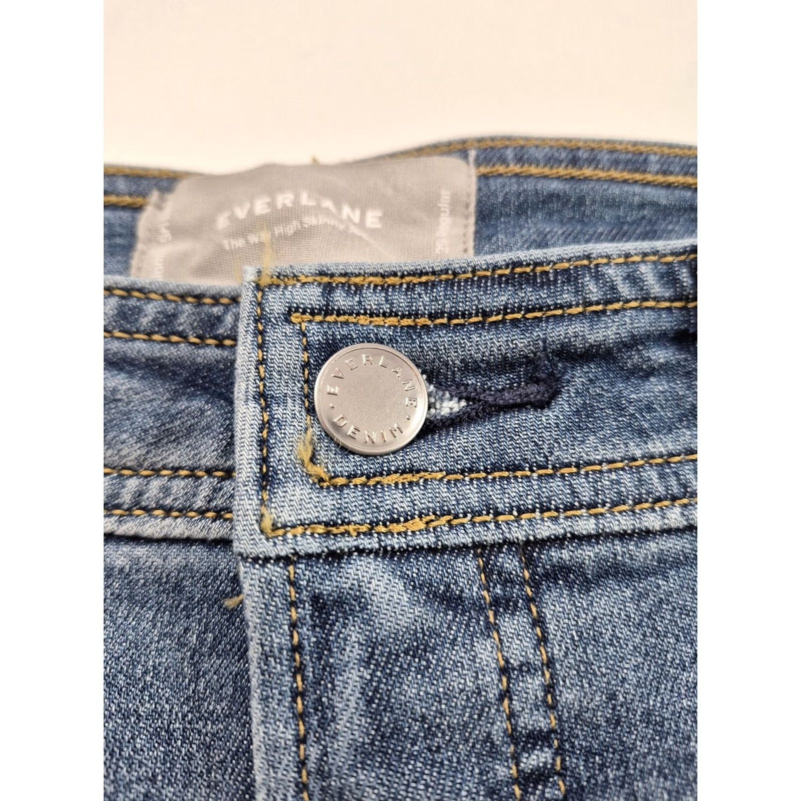 Everlane Everlane The Way High Skinny Jeans Womens 29 Medium Wash Blue Stretch Denim Size 29" - 3 Thumbnail