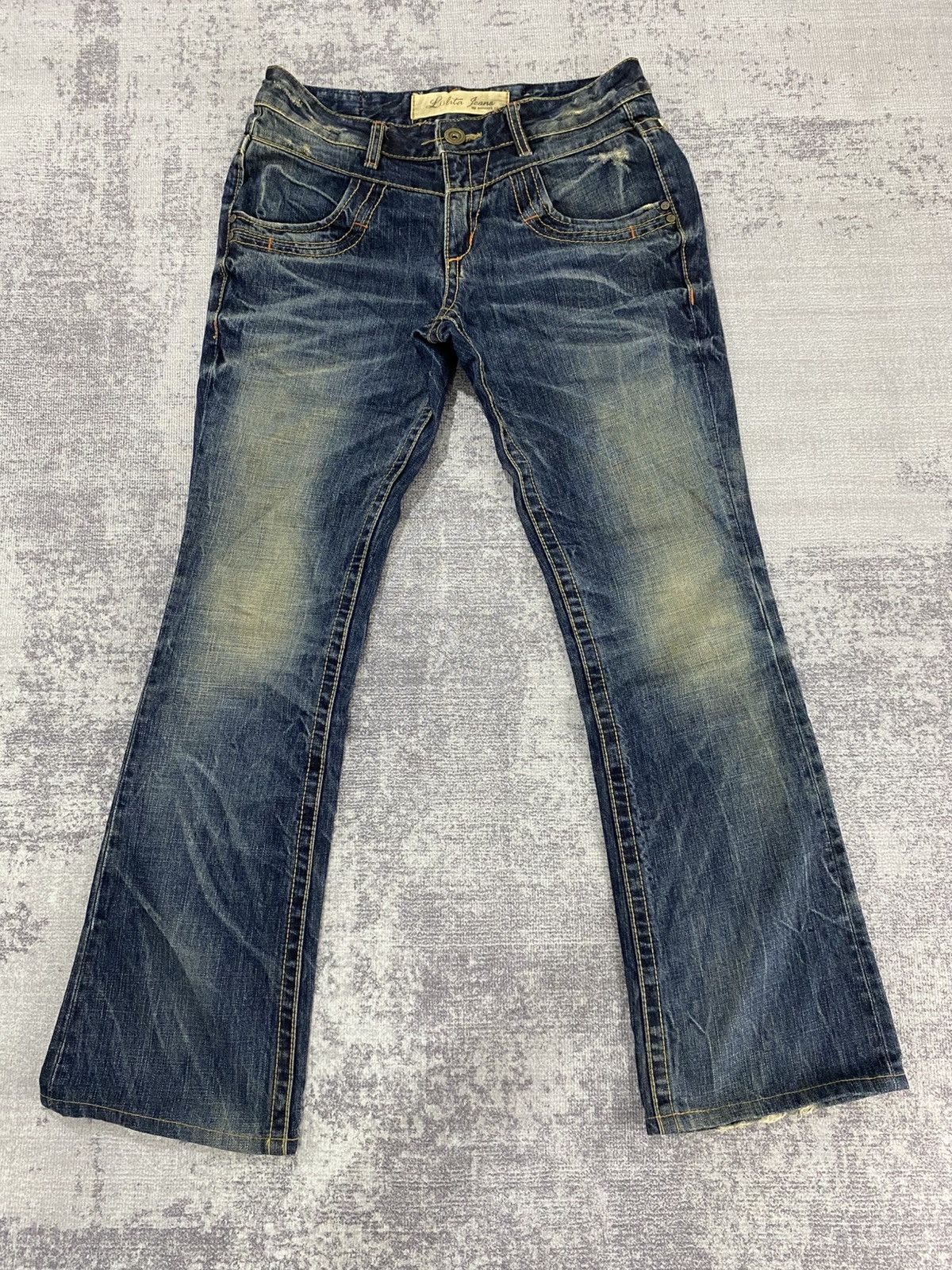 Japanese Brand y2k lolita jeans studded flared wash jeans Size US 30 / EU 46 - 5 Thumbnail