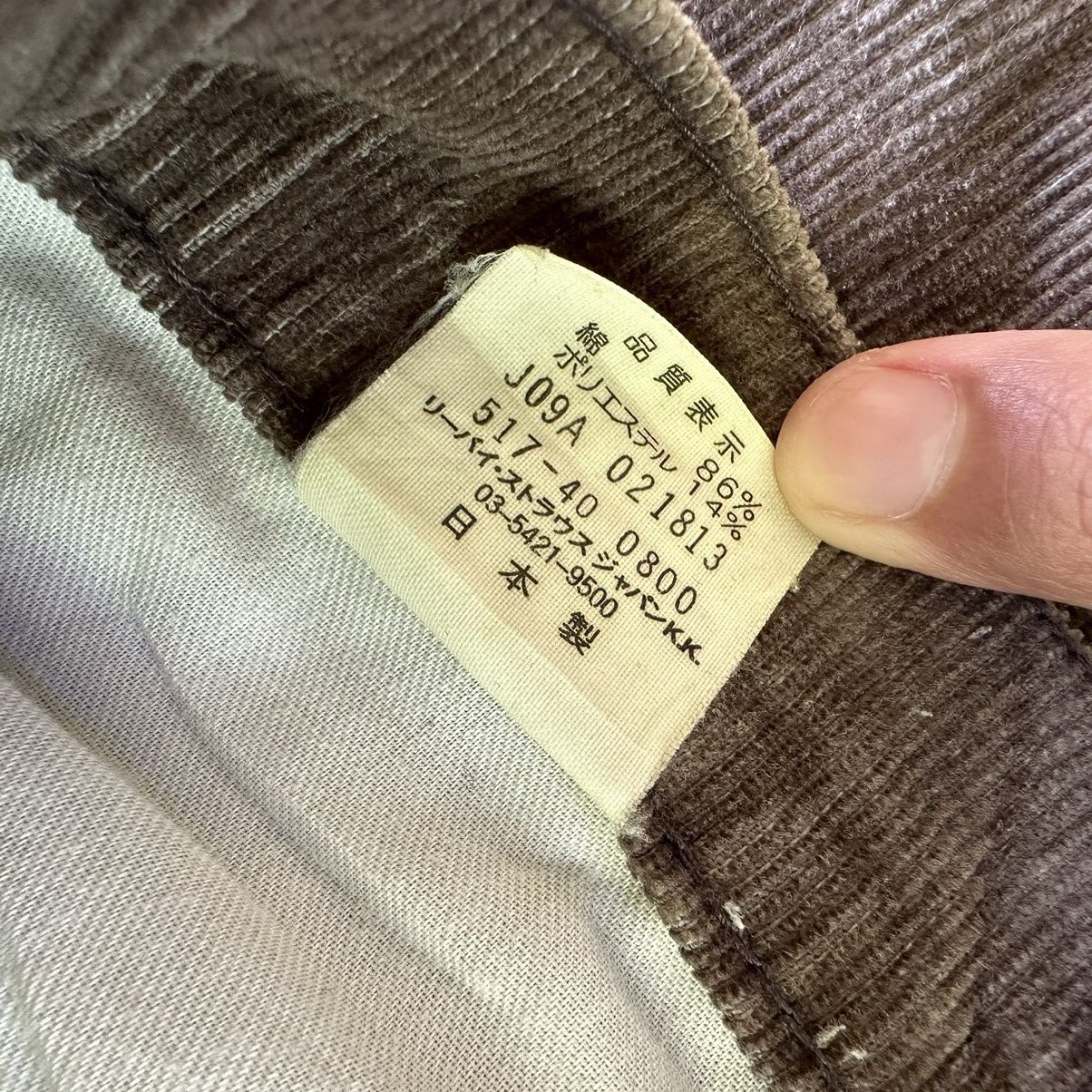 Levi's W28 Vintage Levi’s 517 Corduroy Brown Casual Trouser Pant Size US 28 / EU 44 - 9 Thumbnail