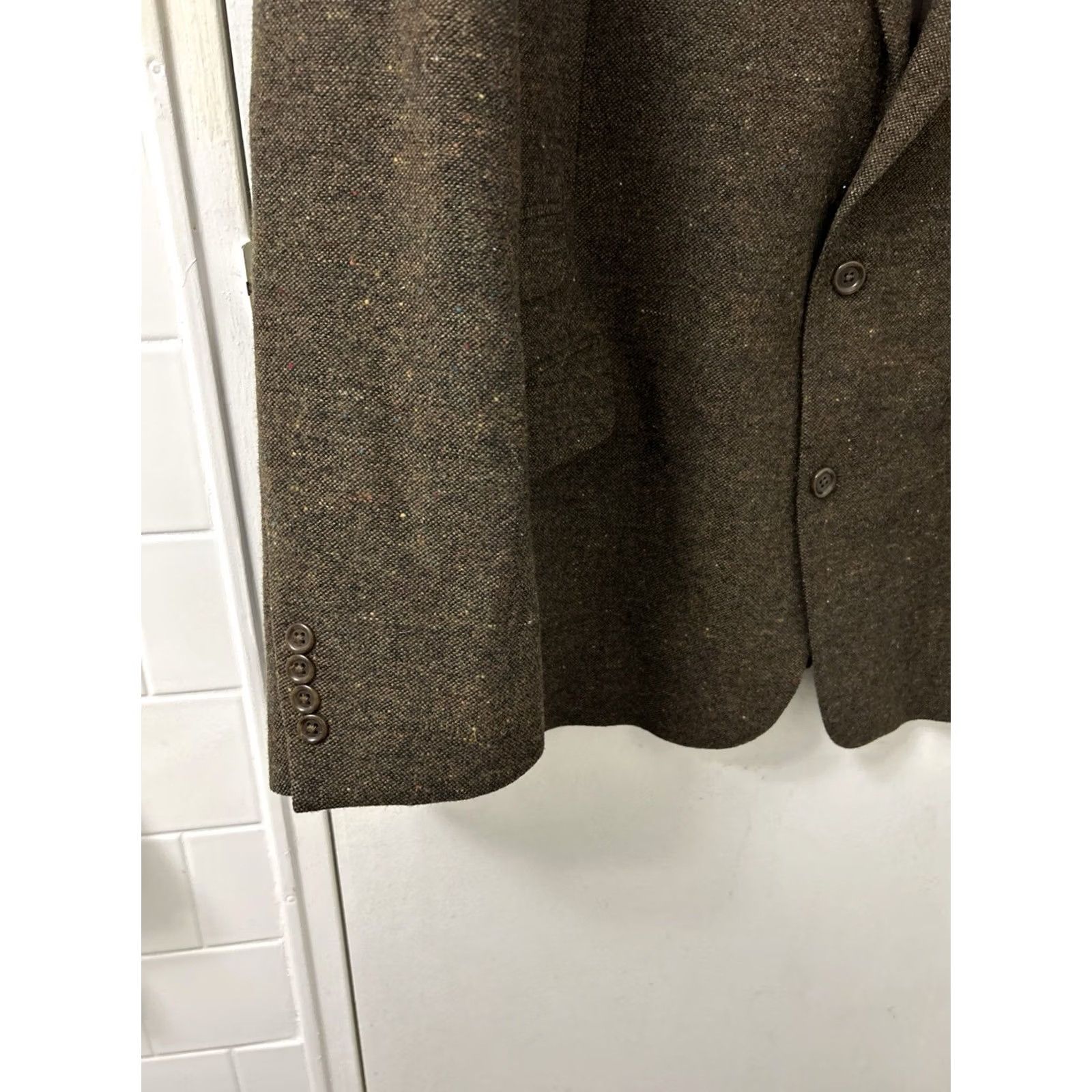 Lands' End Lands' End Blazer Mens 48 Brown Tweed Wool Donegal Two Button Sport Coat Jacket Size 48R - 5 Thumbnail