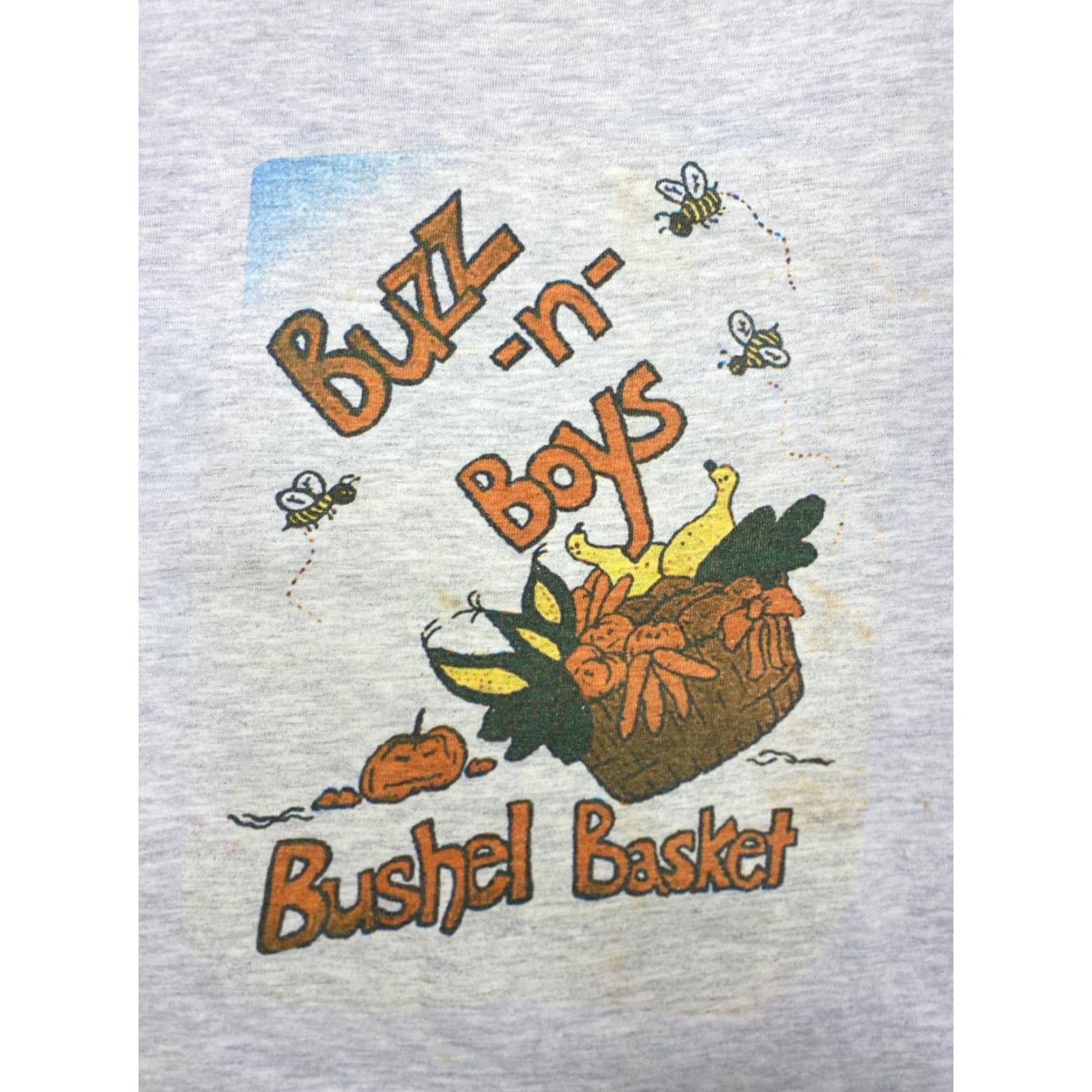 Hanes VINTAGE Hanes T-Shirt Gray Short Sleeve Crew Neck 90s Bushel Baskets Buzz-N-Boys Single Stitch L Mens Size US L / EU 52-54 / 3 - 2 Thumbnail