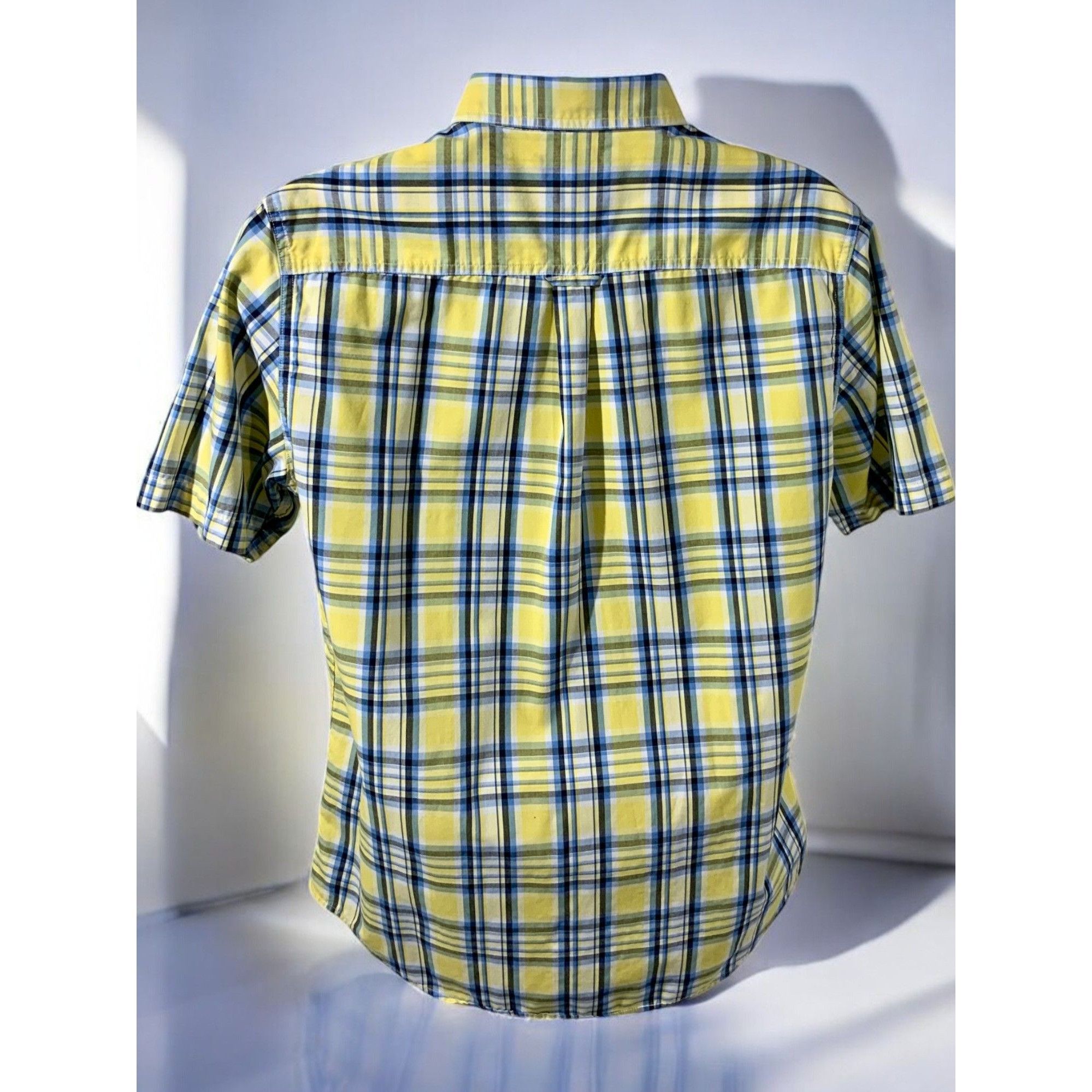 Chaps Chaps Yellow Blue Plaid Short Sleeve Button Down Shirt M Size US M / EU 48-50 / 2 - 6 Thumbnail