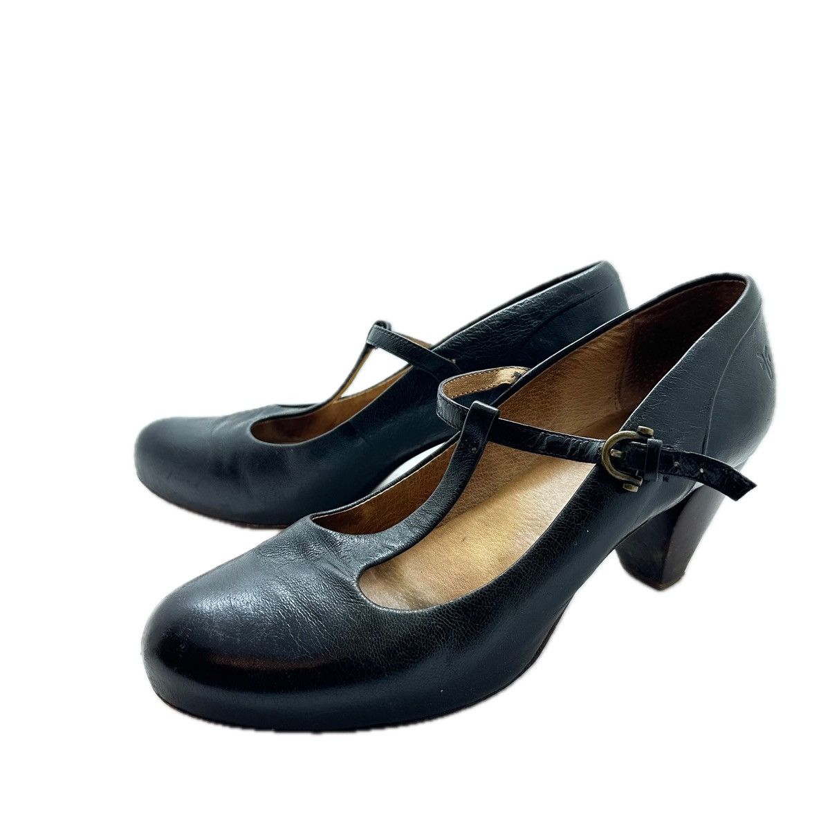 Frye Frye Lisa T-Strap Black Leather Mary Jane 8M Chunky Block Size US 8 / IT 38 - 3 Thumbnail