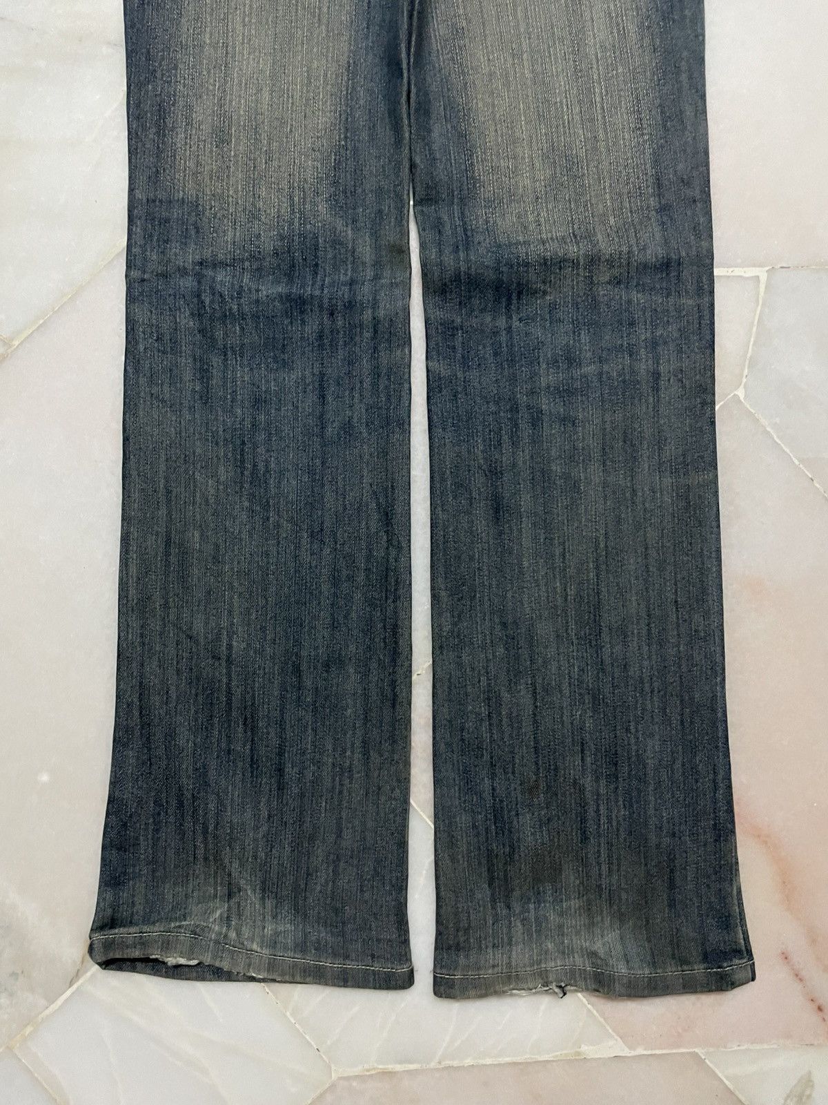 Seditionaries 💥Flared💥🇯🇵 Mudwash Tattoo Dragon Embroidery Bootcut Jean Size 28" / US 6 / IT 42 - 13 Thumbnail