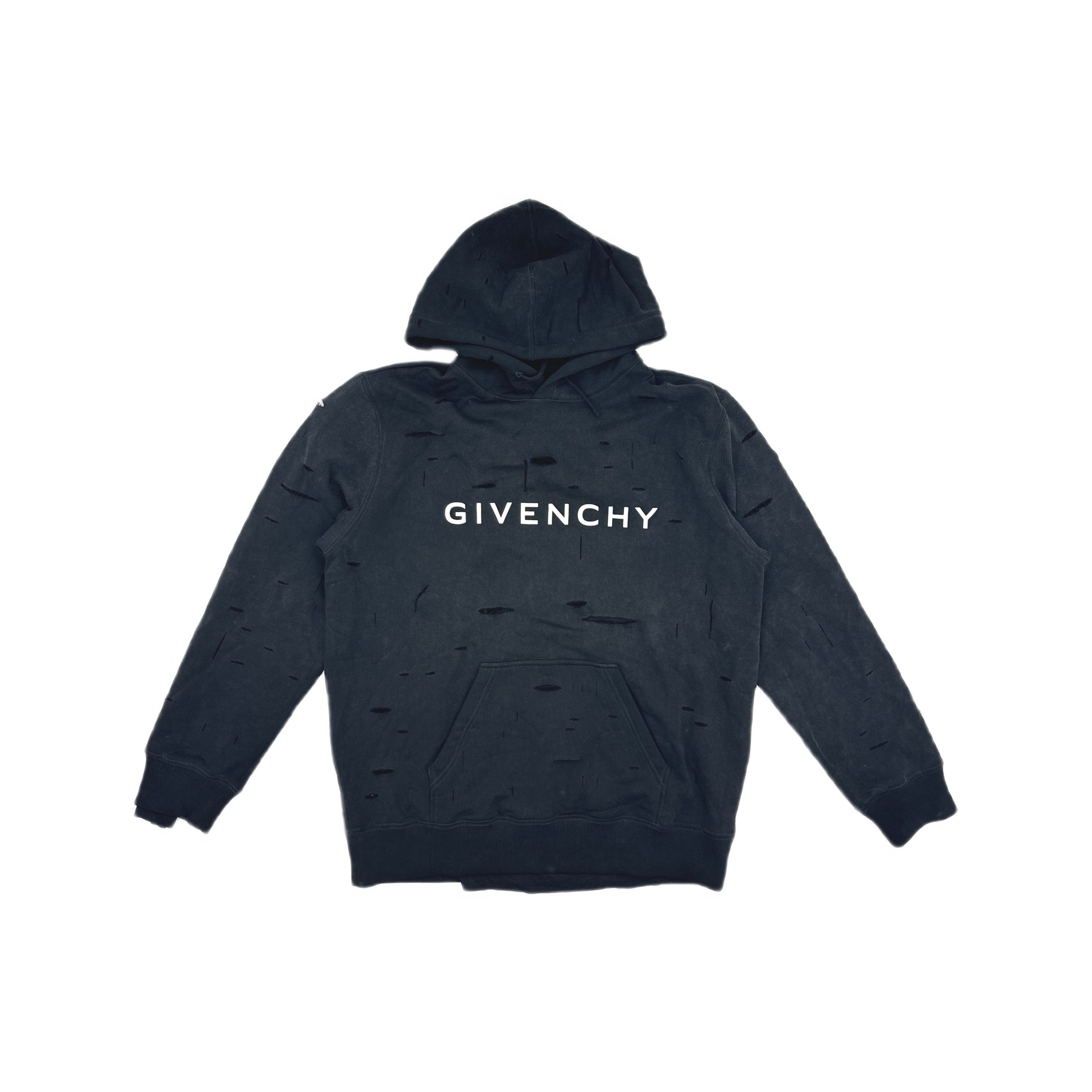 Givenchy Givenchy Distressed Logo Hoodie Size XXL Size US XXL / EU 58 / 5 - 1 Thumbnail
