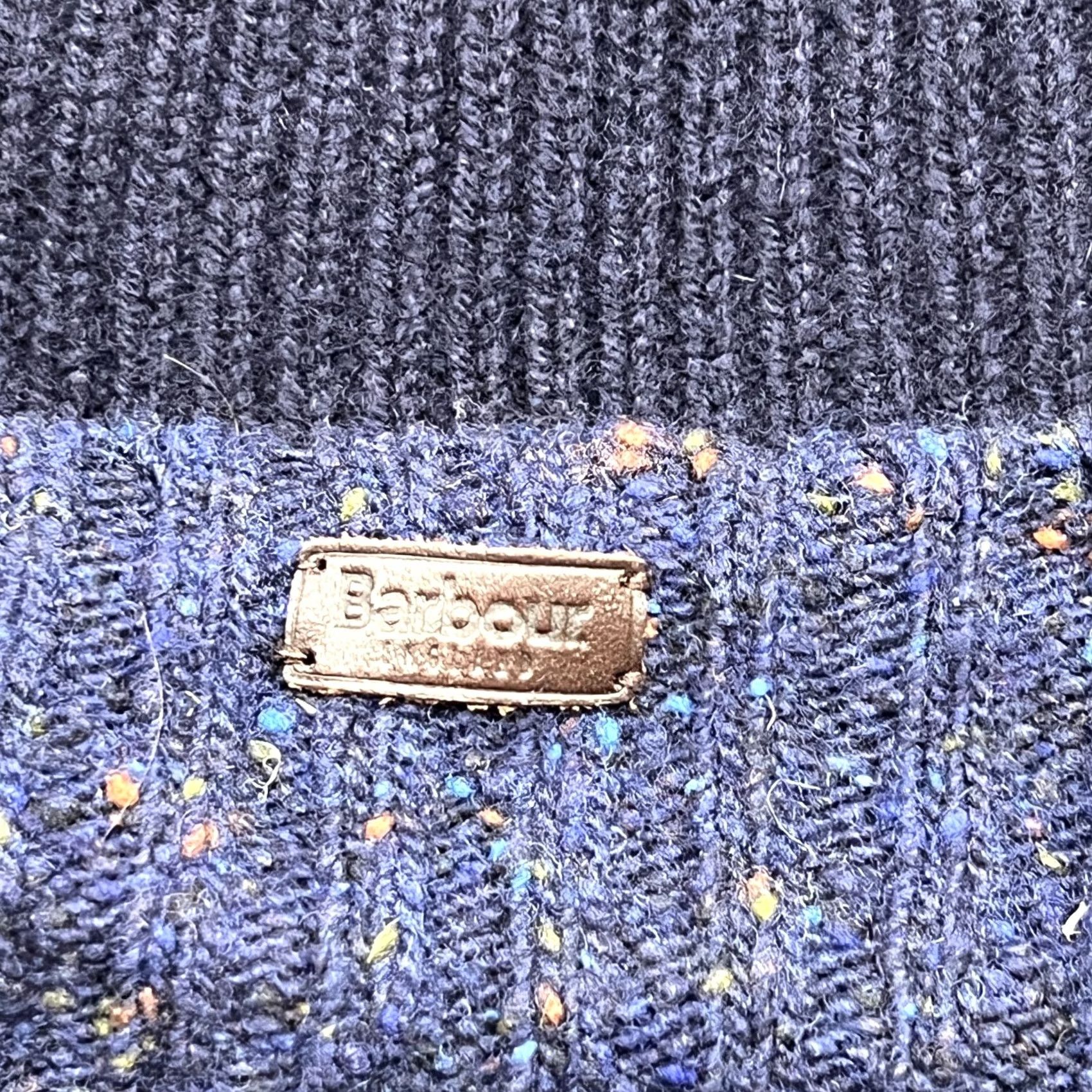 Barbour Barbour Beanie Hat One Size OS 100% Pure New Wool Cuffed Ribbon Navy Blue Unisex Adults Mens Womens Knit Thermal Lined Size ONE SIZE - 5 Thumbnail